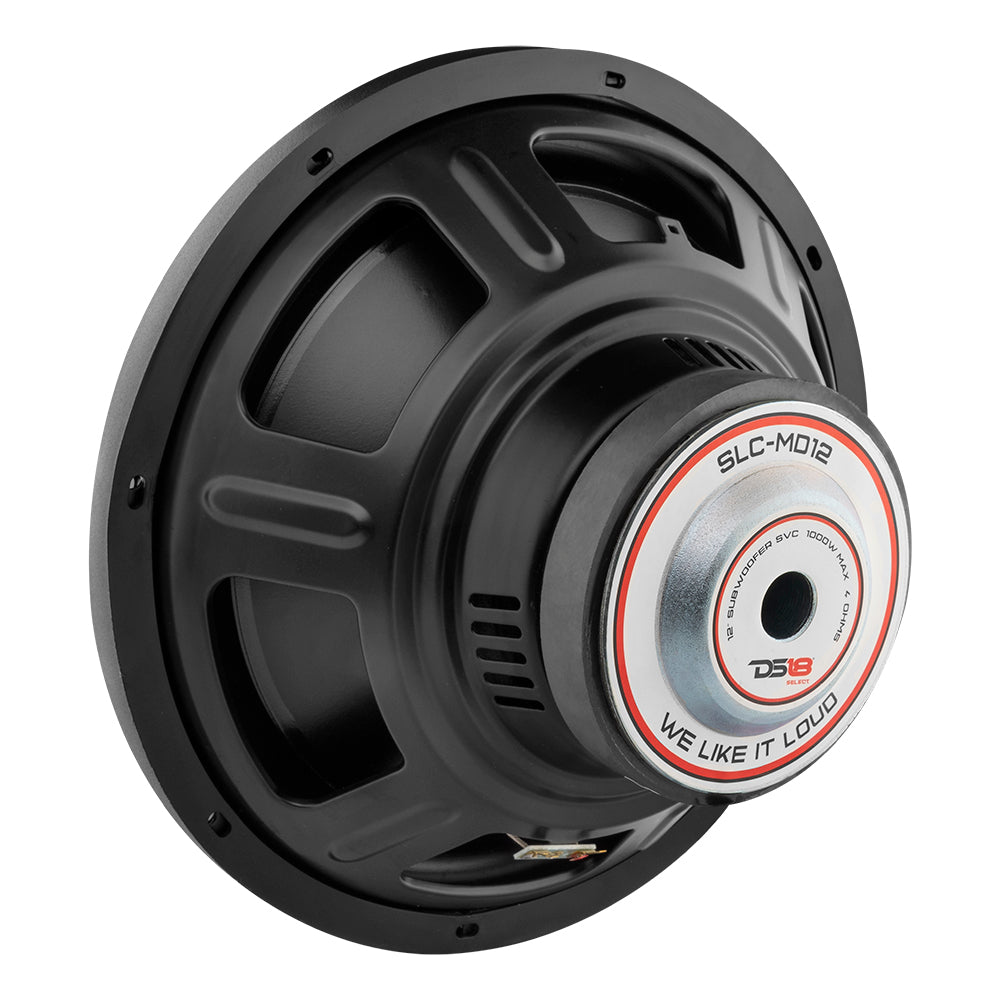 DS18 SLC MD12 12-Inch High-Performance Car Subwoofer | 1000W Peak Power | 4 Ohm SVC | Premium PPI Cone for Deep Bass | Perfect for Car Audio Systems & Custom Installations