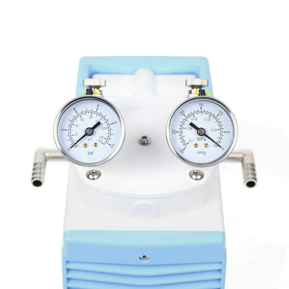 Oil Free Diaphragm Vacuum Pump 160W 110V - 30L/min High Flow Lab Oilless Pump with Adjustable Pressure for Vacuum Filtration, Scientific Experiments & Medical Applications