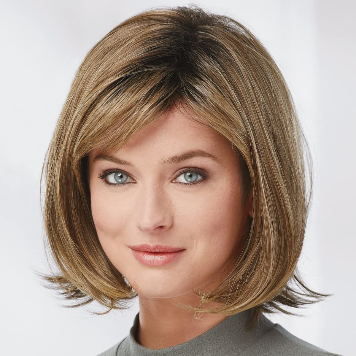 Paula Young Shannon Versafiber Wig - Mid-Length Straight Bob Heat-Resistant Synthetic Hairpiece | Blonde, Grey, Brown & Red Multi-Tonal Colors | Curlable & Styleable for Daily Wear, Cosplay & Special Occasions