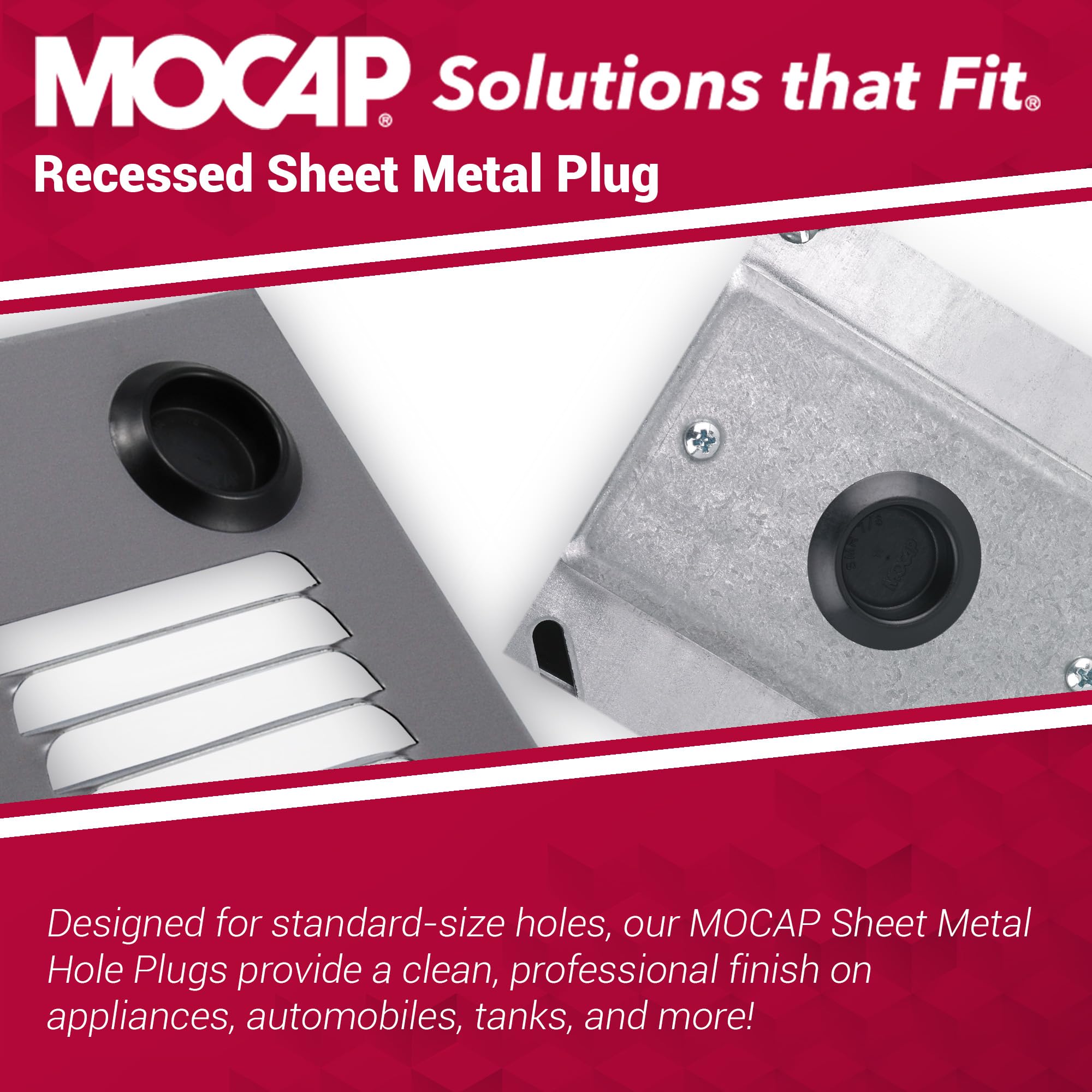 MOCAP Black Flush Sheet Metal Hole Plug for 0.750