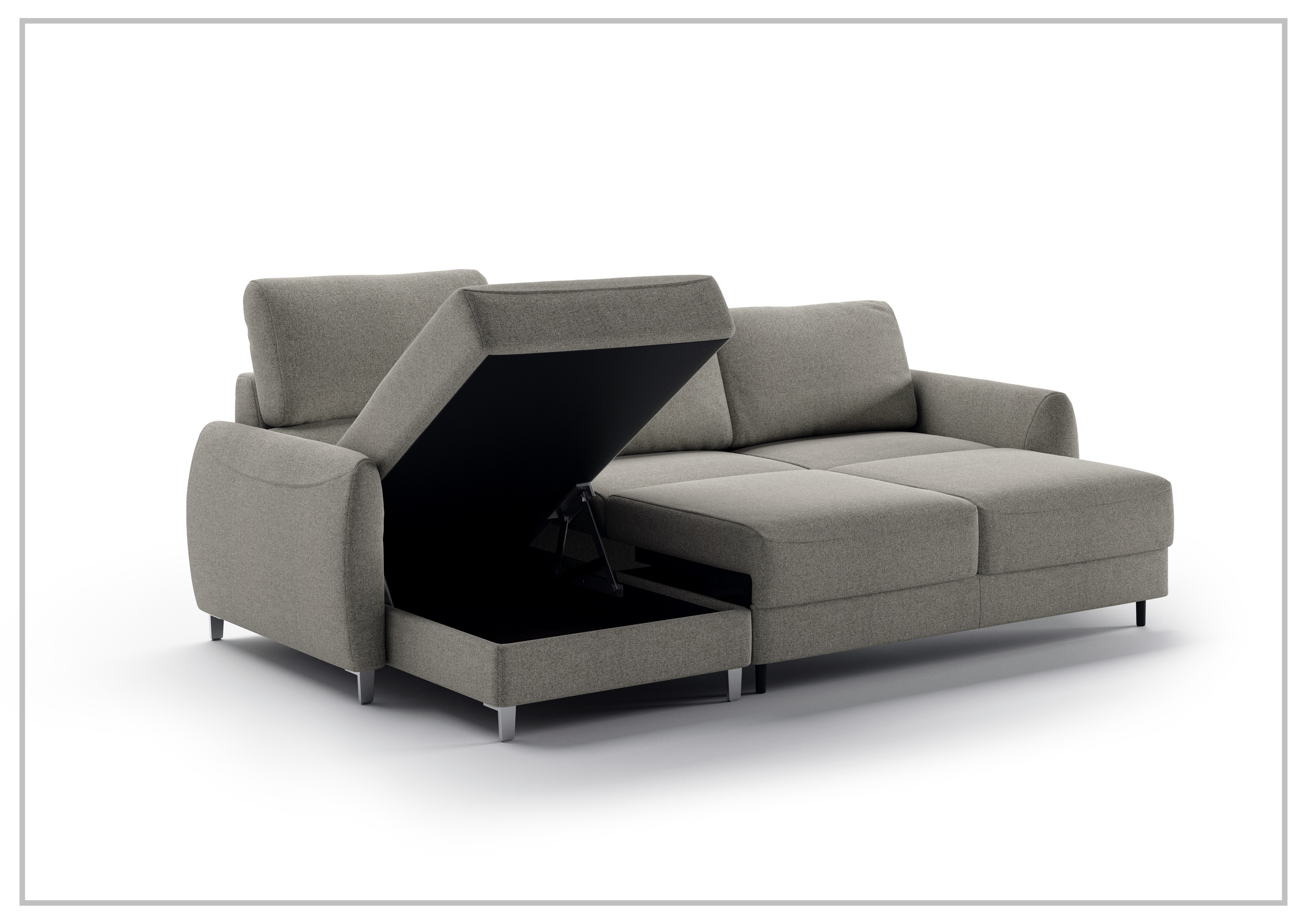 Luonto Delta 3-Seater Fabric Full XL Sectional Sofa Sleeper with Reversible Chaise - Modern Living Room Furniture for Small Spaces, Comfortable Sleeper Sofa for Guests, Perfect for Apartments and Cozy Homes