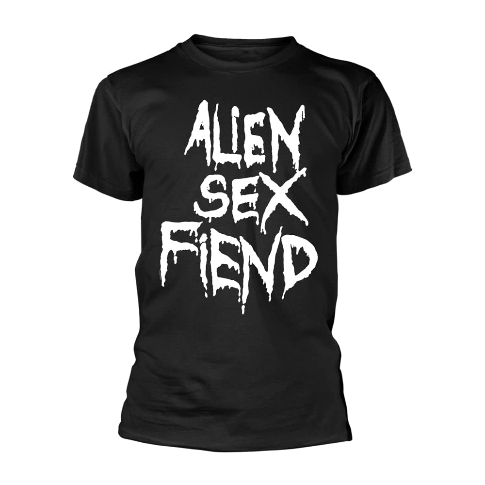 Official Alien Sex Fiend Band T-Shirt - Black Men's Graphic Tee with White Logo | Perfect for Concerts, Gifts & Alternative Fashion