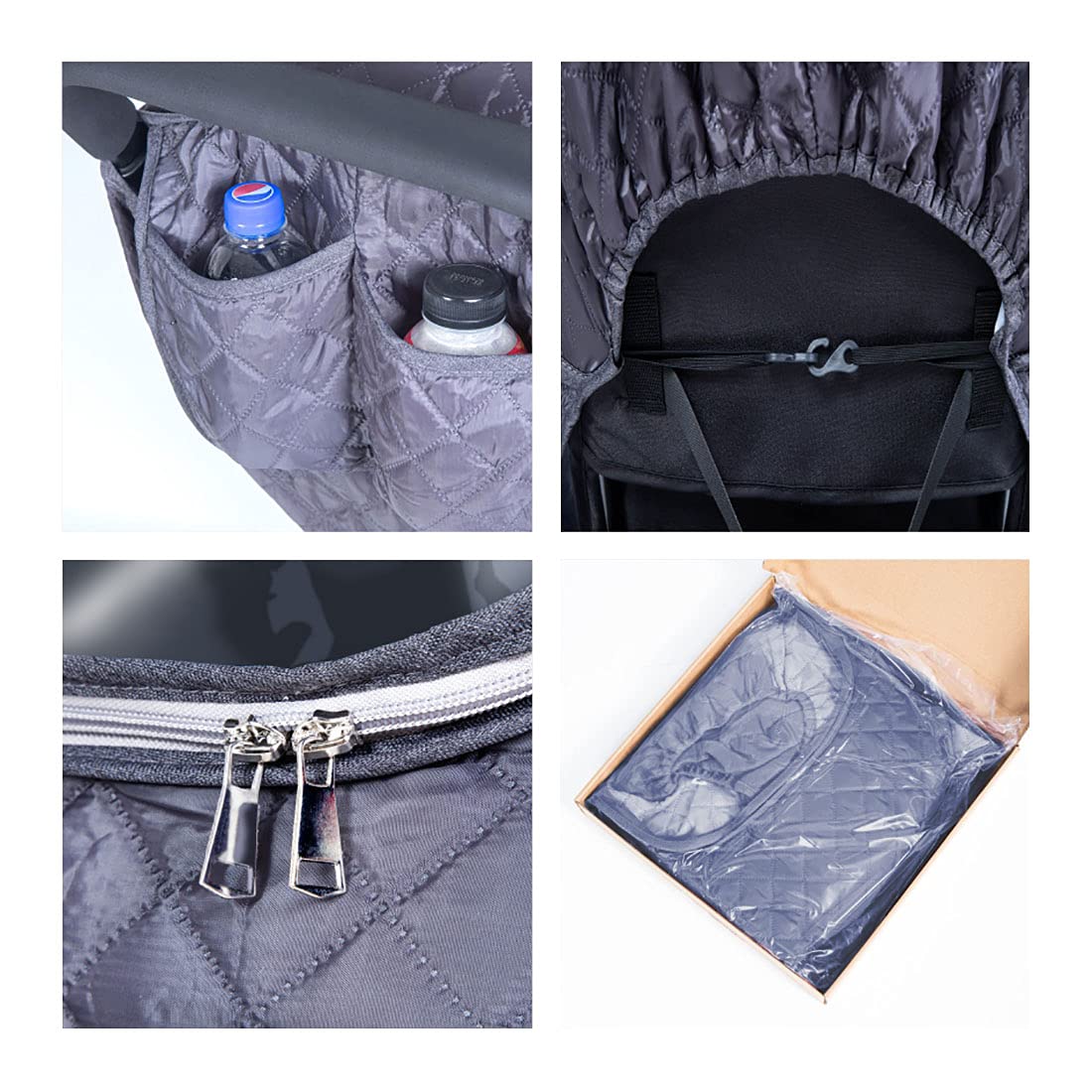 Universal Baby Stroller Rain Cover - Waterproof Winter Weather Shield for Travel Strollers & Pushchairs | Protects from Snow, Wind, Sun & Dust | Dark Gray | Ideal for Cold Weather, Rainy Days & Outdoor Adventures