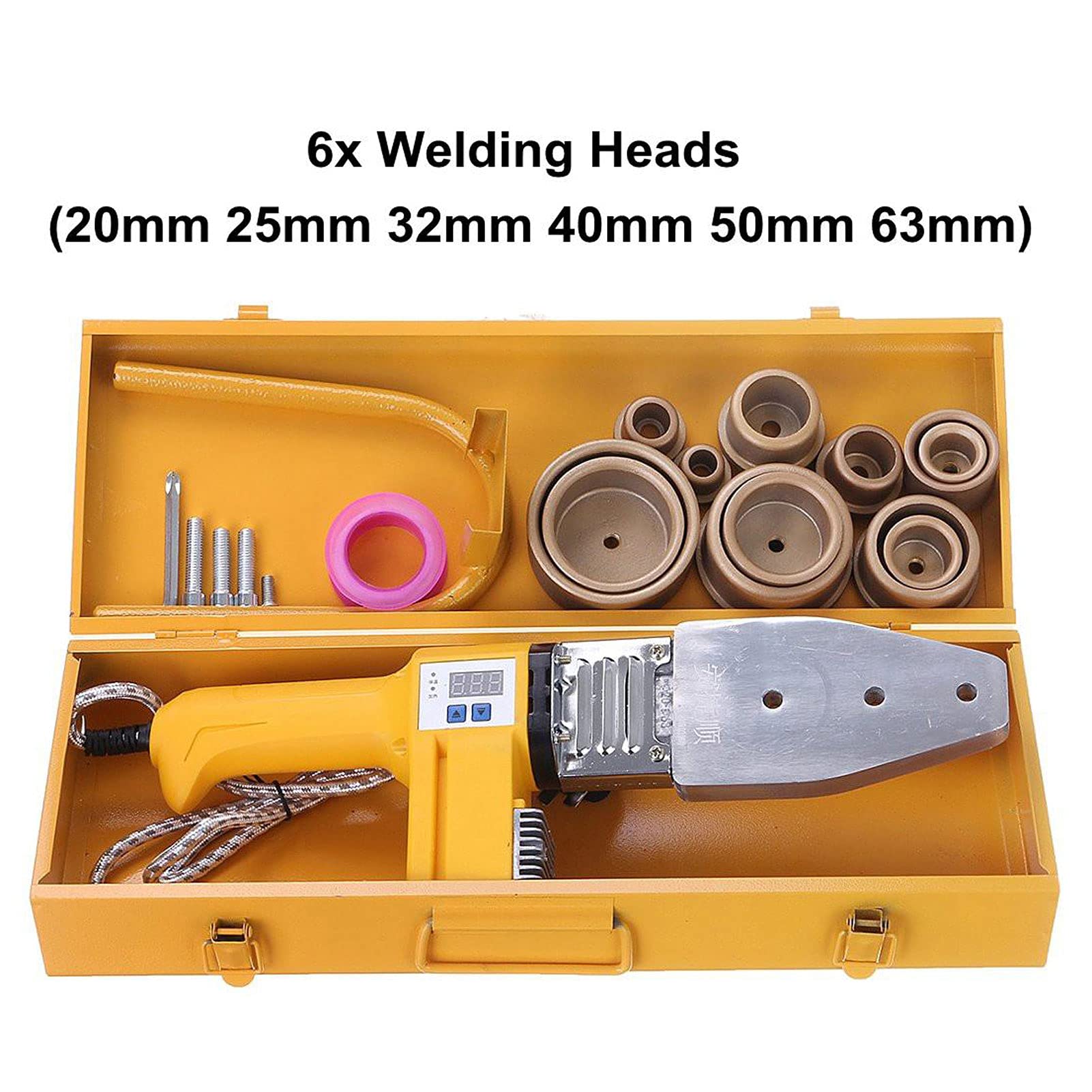 PPR PE Pipe Fusion Welder Kit - 220V 800W Digital Water Pipe Welding Machine with Electric Heating Hot Melt Tools for Plumbing, HVAC & DIY Projects - Perfect for Home Repairs, Pipe Connections & Water System Installations