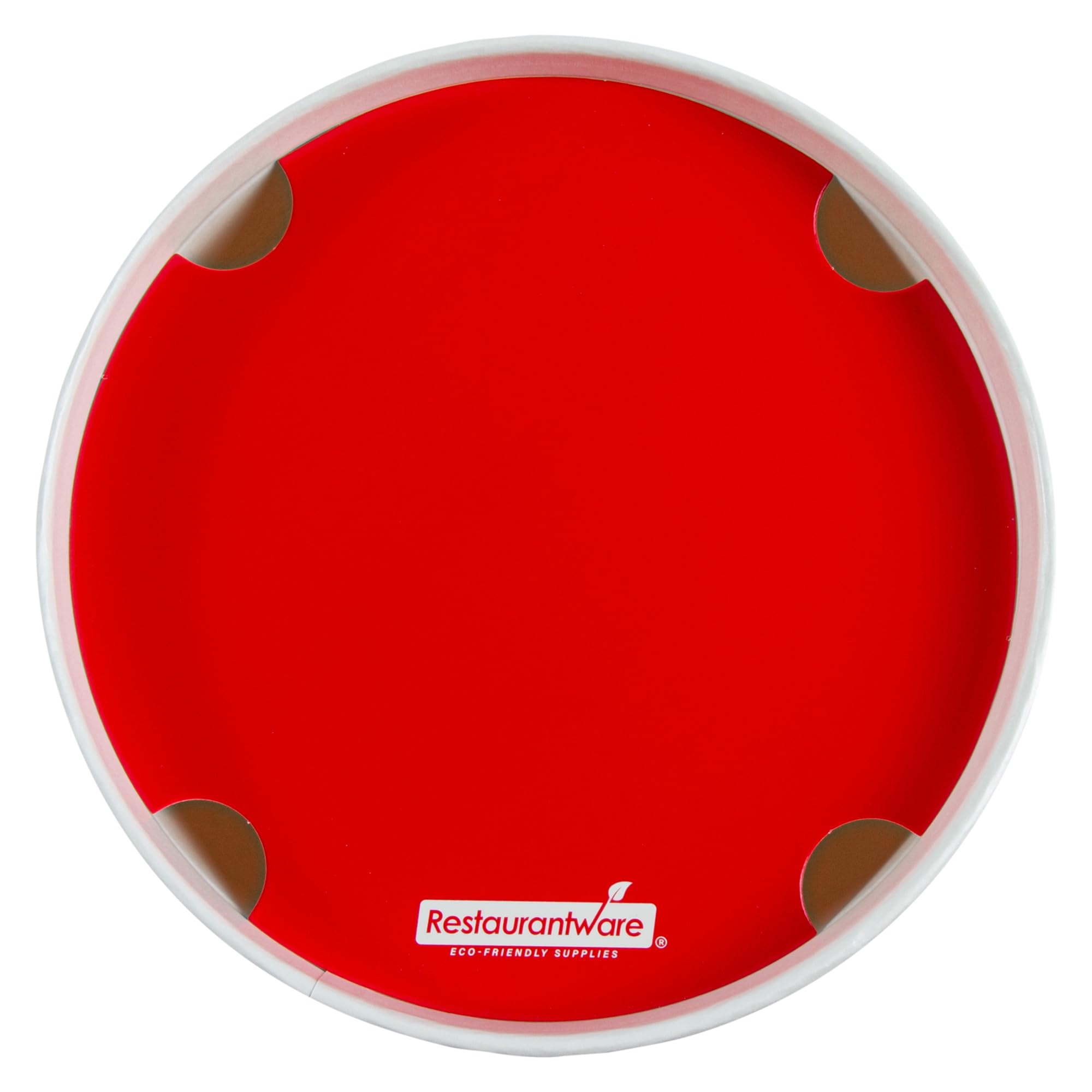 Restaurantware Bio Tek 130oz Chicken Buckets with Vented Lids - 100 Pack Greaseproof, Freezable Disposable Food Containers in Red & White - Ideal for Restaurants, Cafes, Takeout & Catering