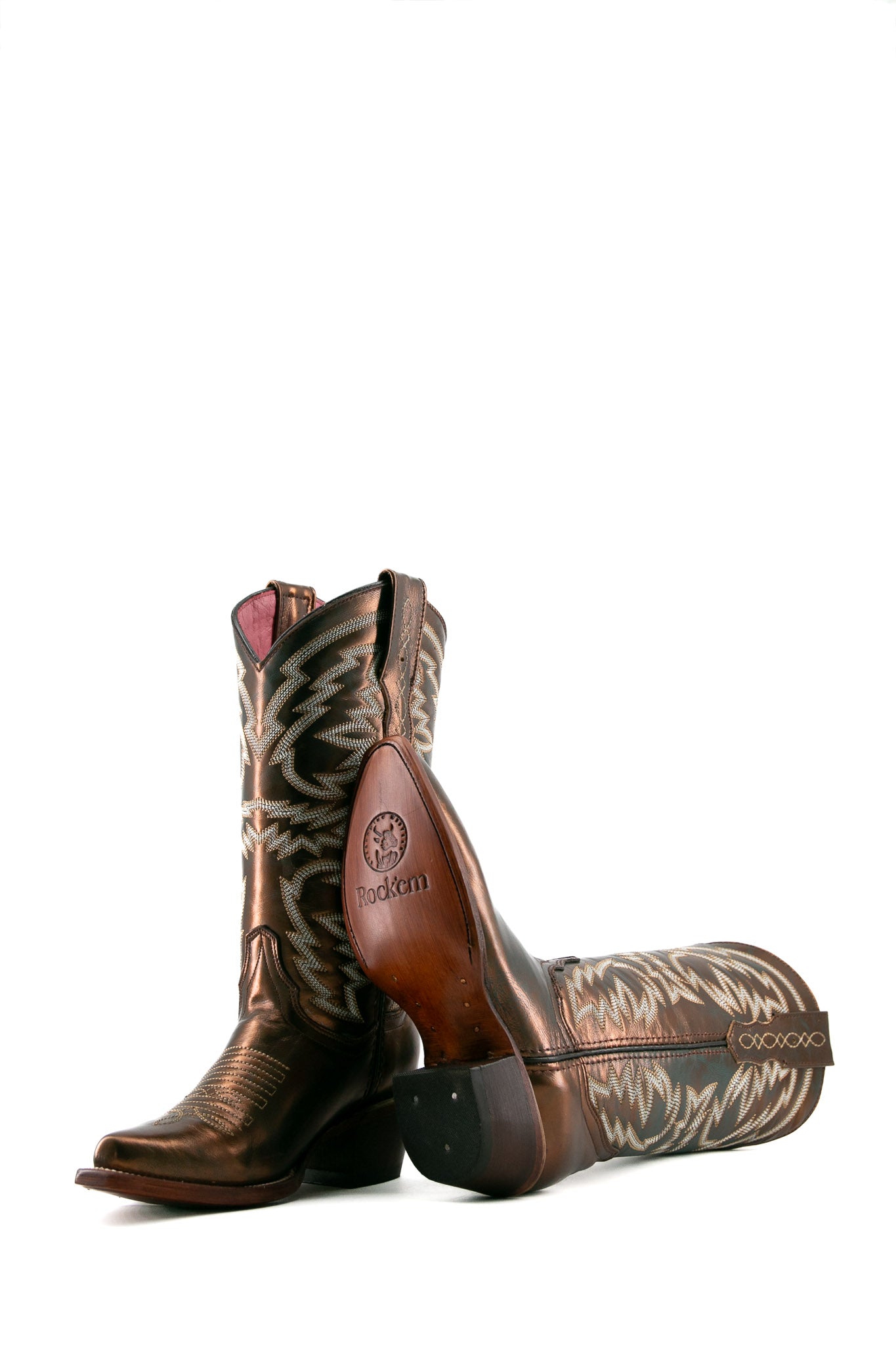 Selena Bronzed Snip Toe Cowgirl Boots - Western Ankle Booties for Women, Country Riding & Fashion Outfits