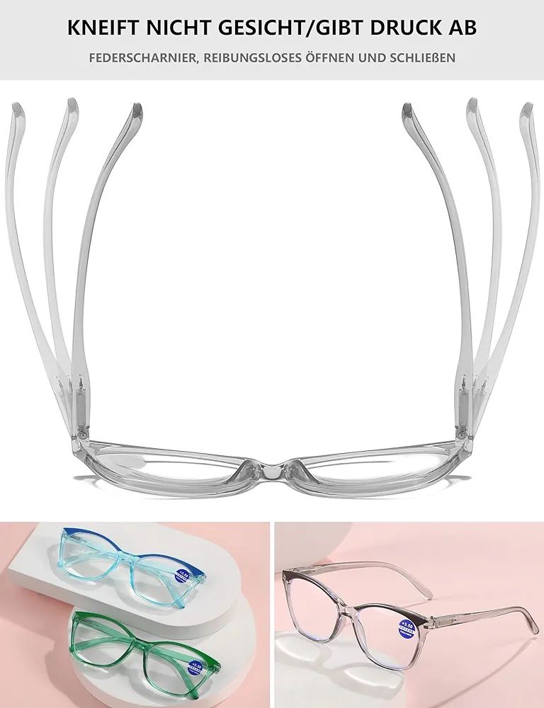 Stylish Blue Light Blocking Computer Glasses for Women with Flexible Spring Hinges - Perfect for Office Work, Gaming & Screen Time Protection