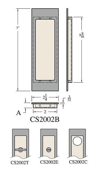 Accurate CS2002B Flush Door Pull Blank - Durable Passage Door Handle for Smooth Operation - Perfect for Home, Office, and Commercial Spaces