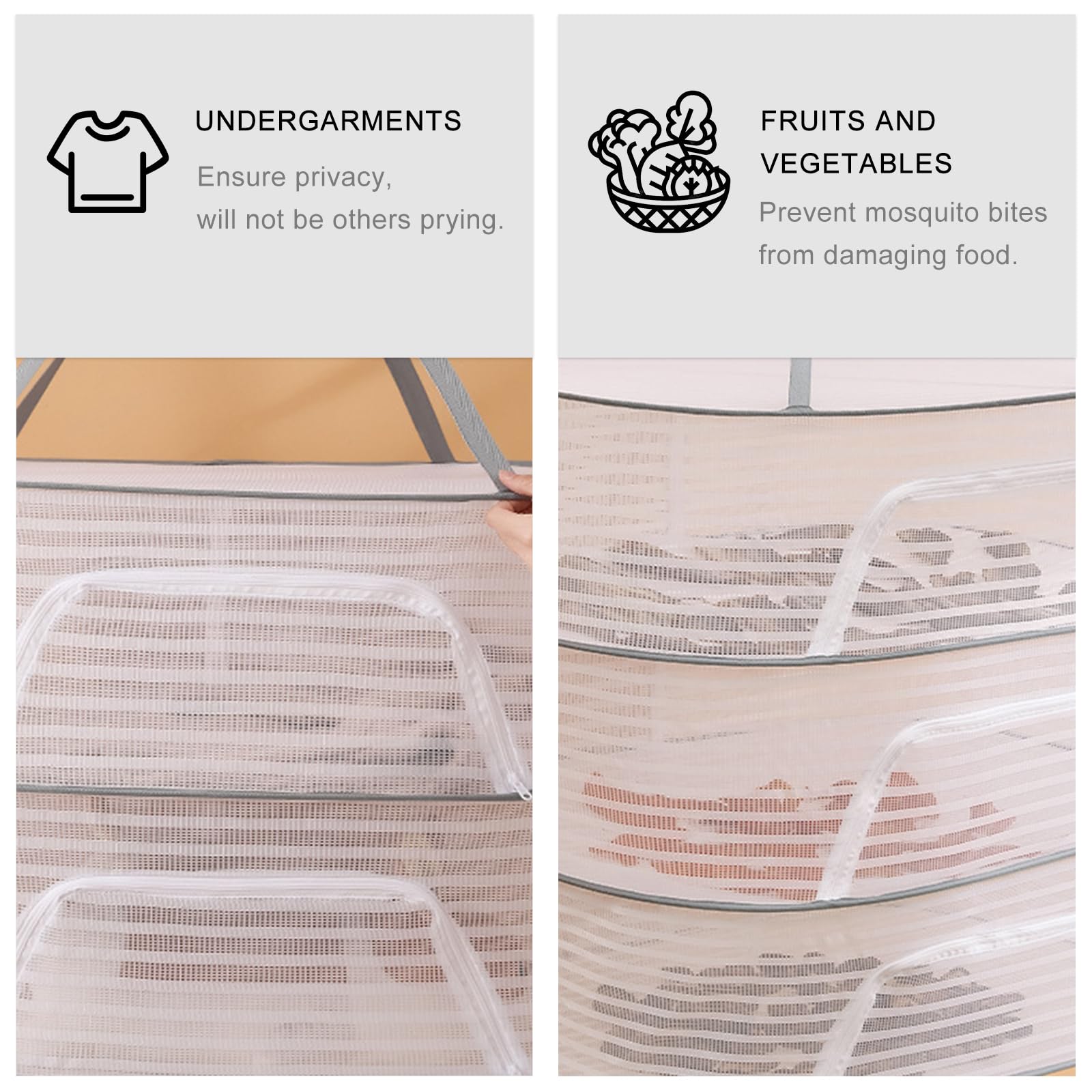 3-Tier Foldable Hanging Mesh Herb Drying Rack for Plants, Flowers, Vegetables & Fish - Perfect for Kitchen, Garden, Hydroponics & Laundry Use
