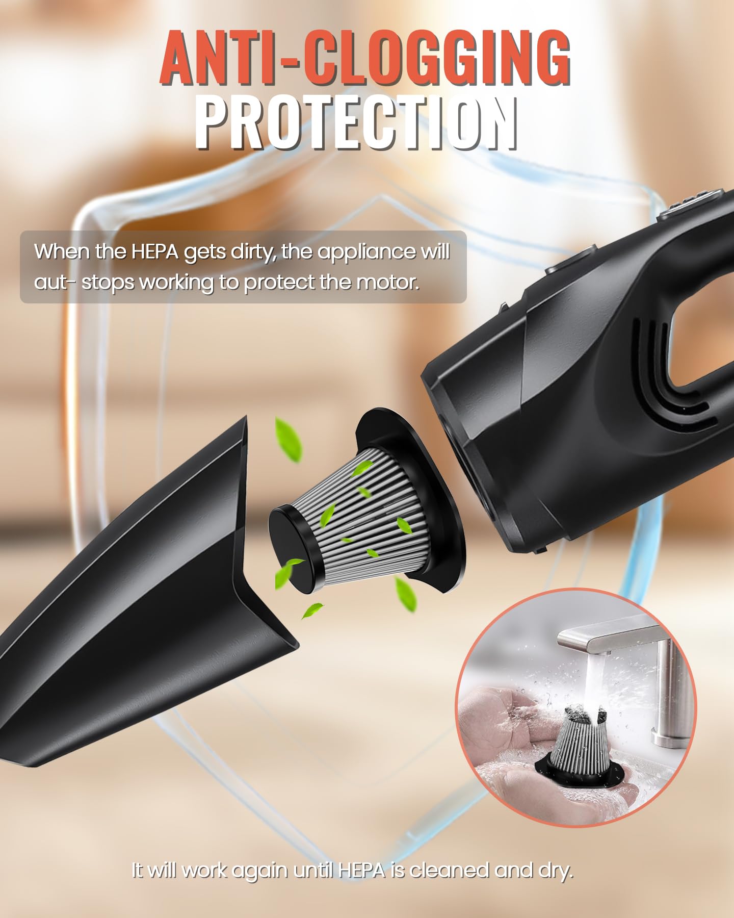 TEMOLA Cordless Handheld Vacuum - 12000Pa Powerful Suction, Lightweight 0.8lbs Mini Vacuum Cleaner with Brushless Motor | Perfect for Car Cleaning, Home, Pet Hair, Office & Travel Use