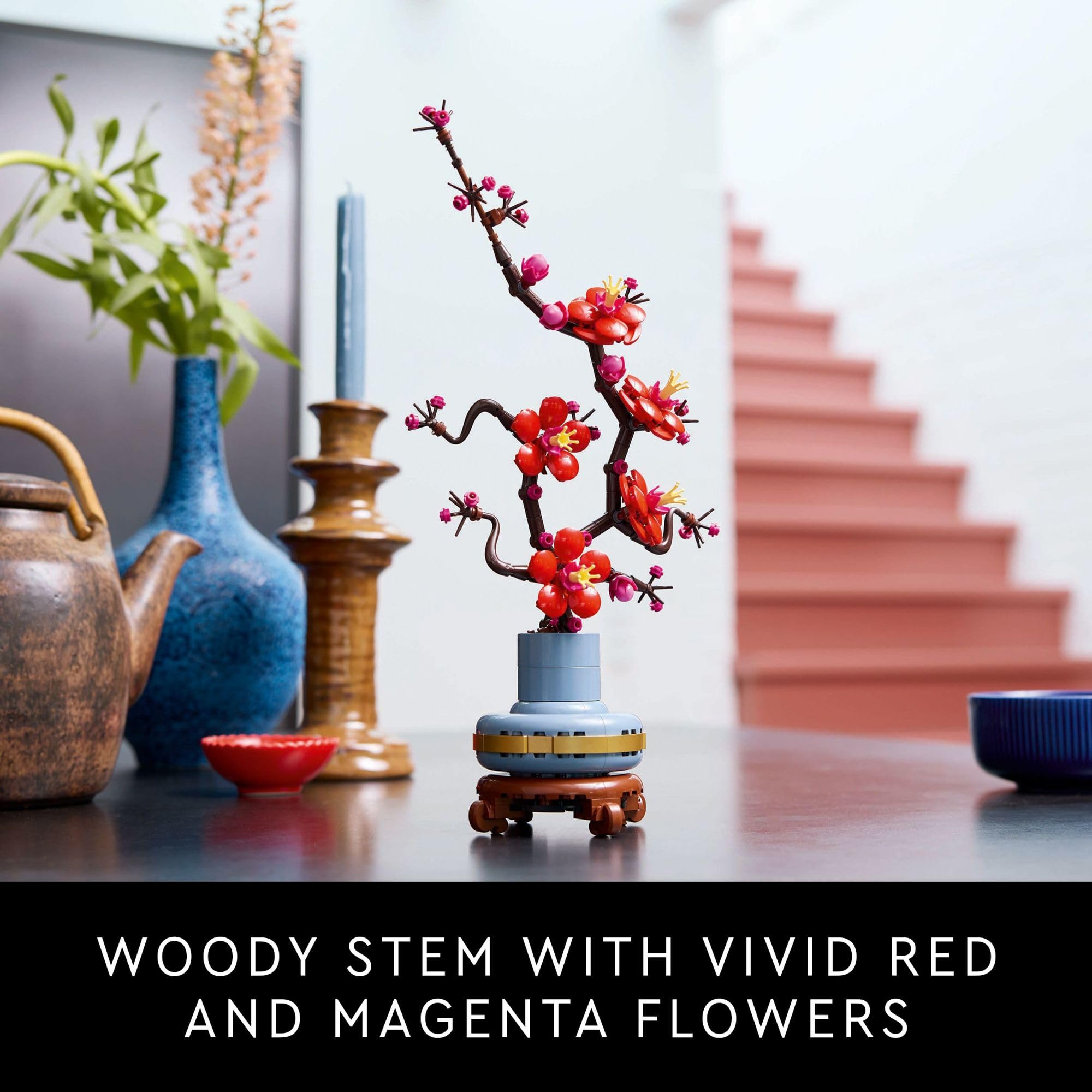 LEGO Botanicals Plum Blossom Building Set for Adults - Artificial Flower DIY Craft Kit - Home Decor for Dining Table Centerpiece & Living Room - Perfect Gift for Mother's Day, Birthday & Housewarming - Creative Building Toy for Stress Relief & Mindfulness (Model 10369)