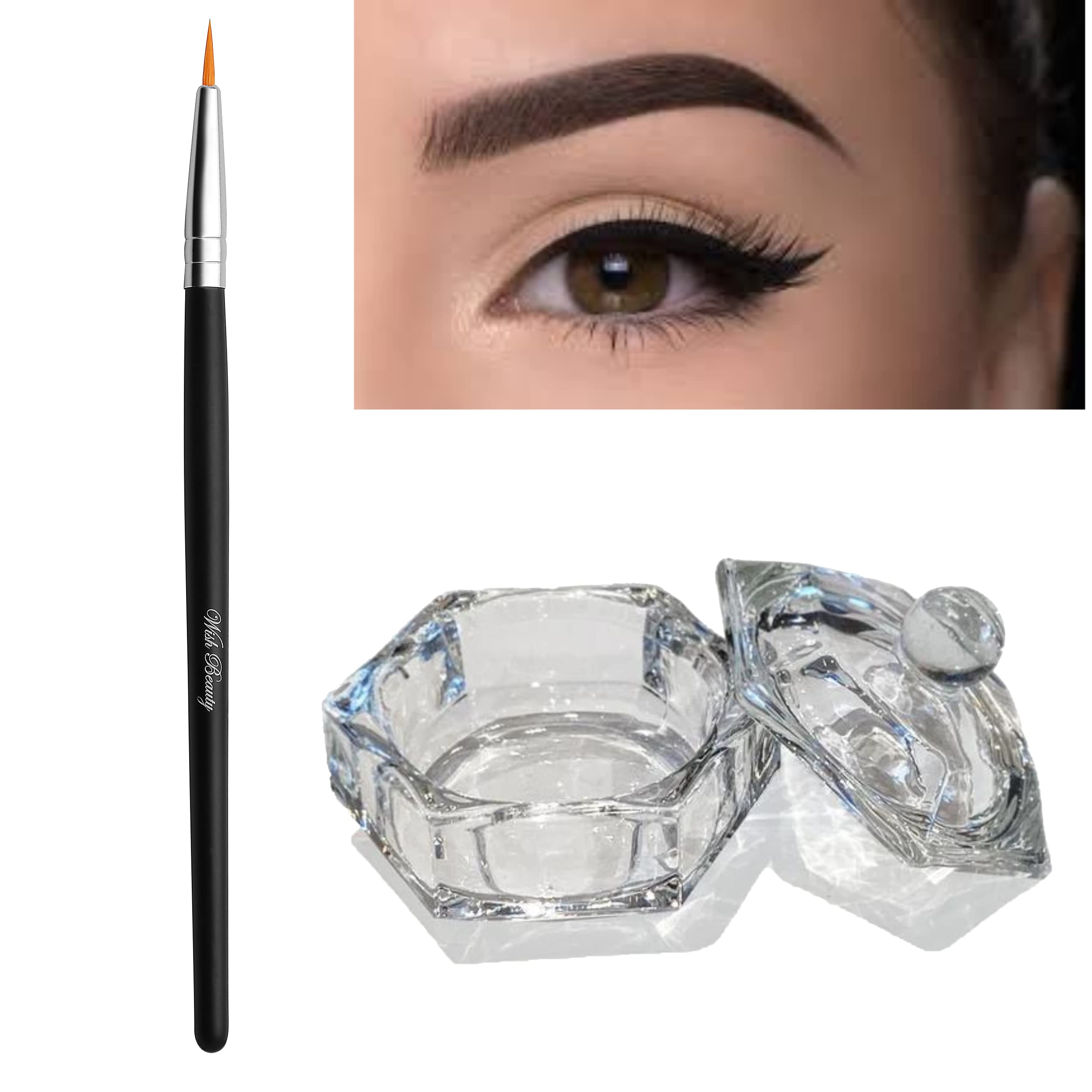 Glamified Tint Lash Brush & Dappen Mixing Dish Kit - Professional Eyelash & Eyebrow Tinting Tools for DIY Salon-Quality Results - Perfect for Home Beauty Treatments & Professional Makeup Artists