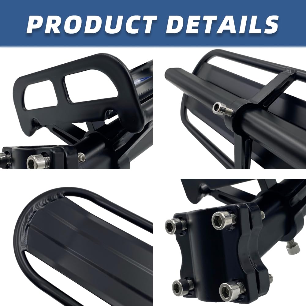 Heavy Duty Aluminum Alloy Rear Bike Rack - Quick Release Retractable Bicycle Cargo Carrier (15.5 lbs Capacity) Universal Mountain Bike Luggage Rack for Commuting, Touring & Outdoor Adventures