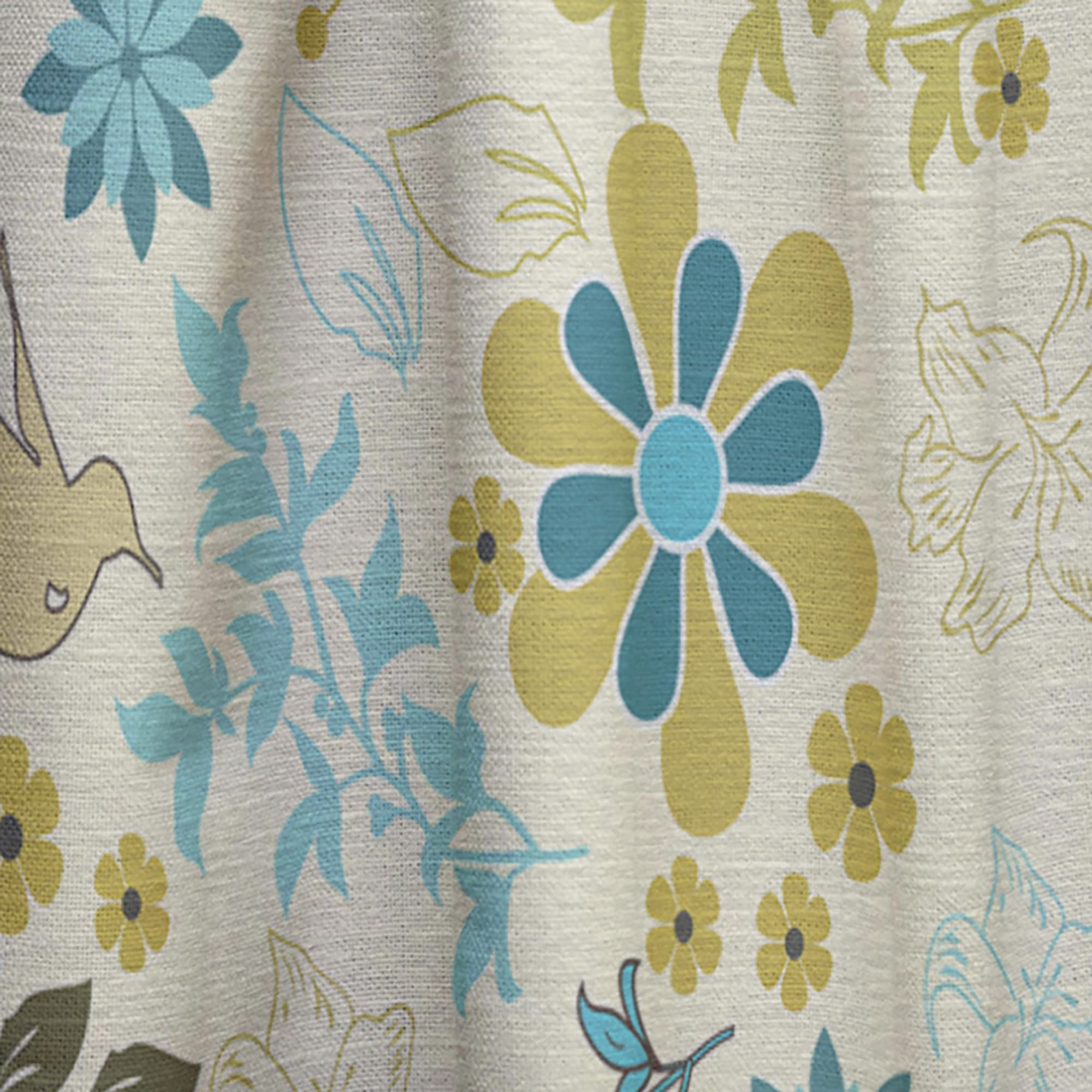 Hand Drawn Flowers and Hummingbird Thermal Insulated Curtains - Single Panel 52x120 - Elegant Window Treatments for Bedroom & Living Room - Perfect for Home Decor, Privacy & Energy Efficiency