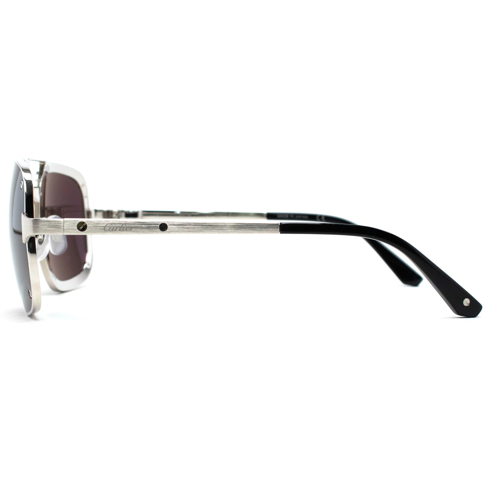 Cartier Eyewear CT0195S 001 Santos De Cartier Sunglasses - Luxury Designer Sunglasses for Men & Women - Perfect for Outdoor Activities, Travel & Fashion Statements