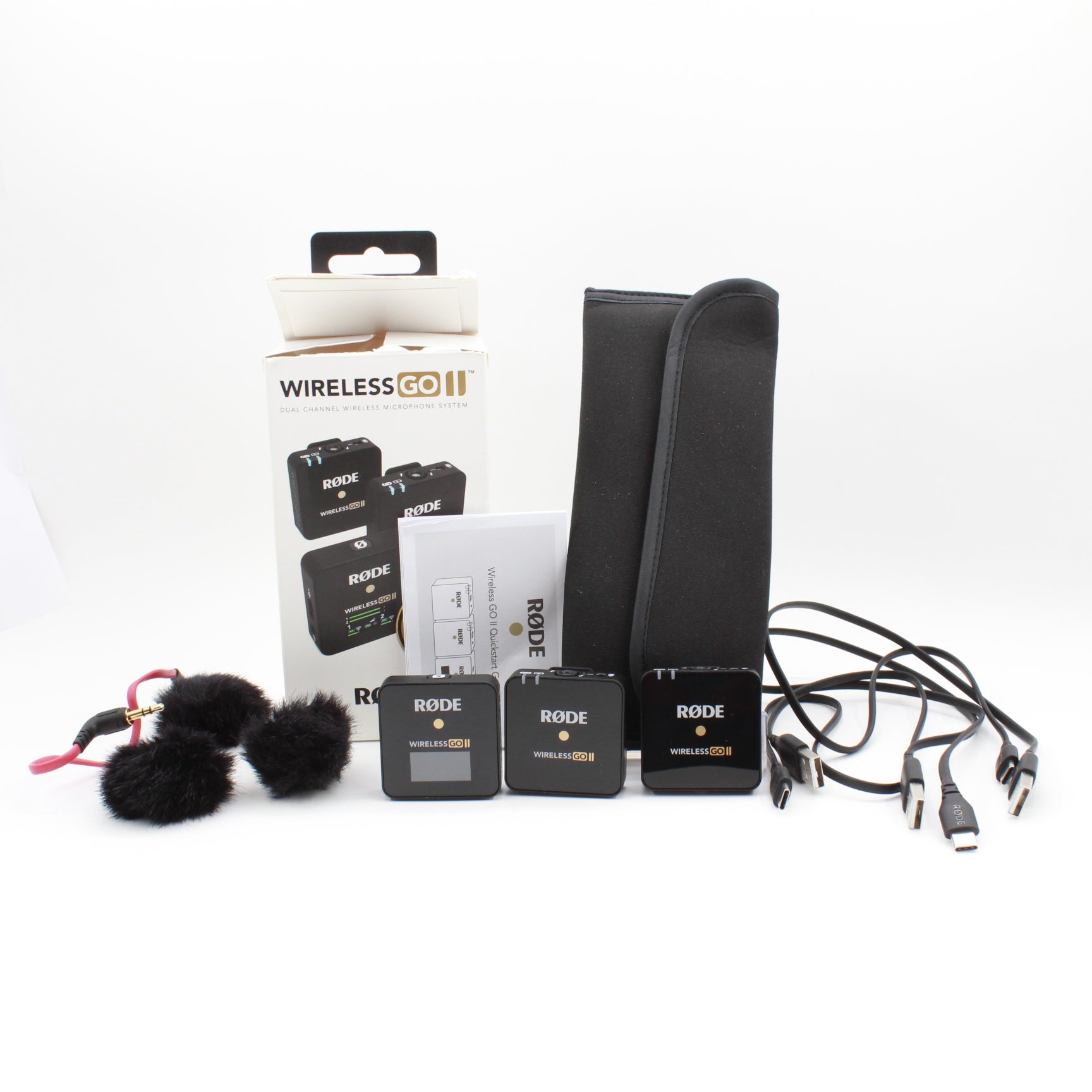 Rode Wireless GO II Compact Digital Wireless Microphone System - 2 Person Kit with Built-in Recorder (2.4GHz, Black) | Perfect for YouTube Videos, Podcasting, Interviews & Live Streaming