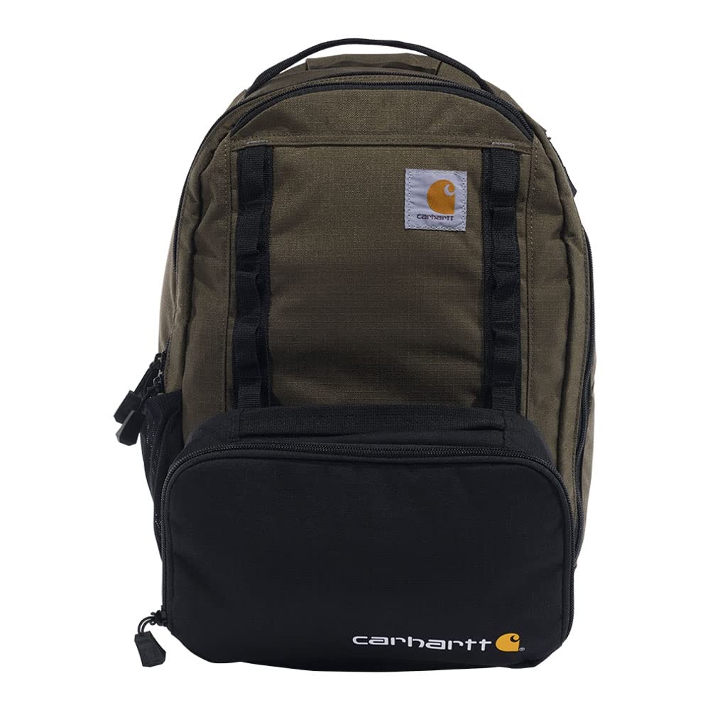 Carhartt Cargo Series 20L Daypack with Detachable Insulated Lunch Box & 3 Can Cooler - Durable Work Backpack for Construction, Hiking & Outdoor Activities - Tarmac Color