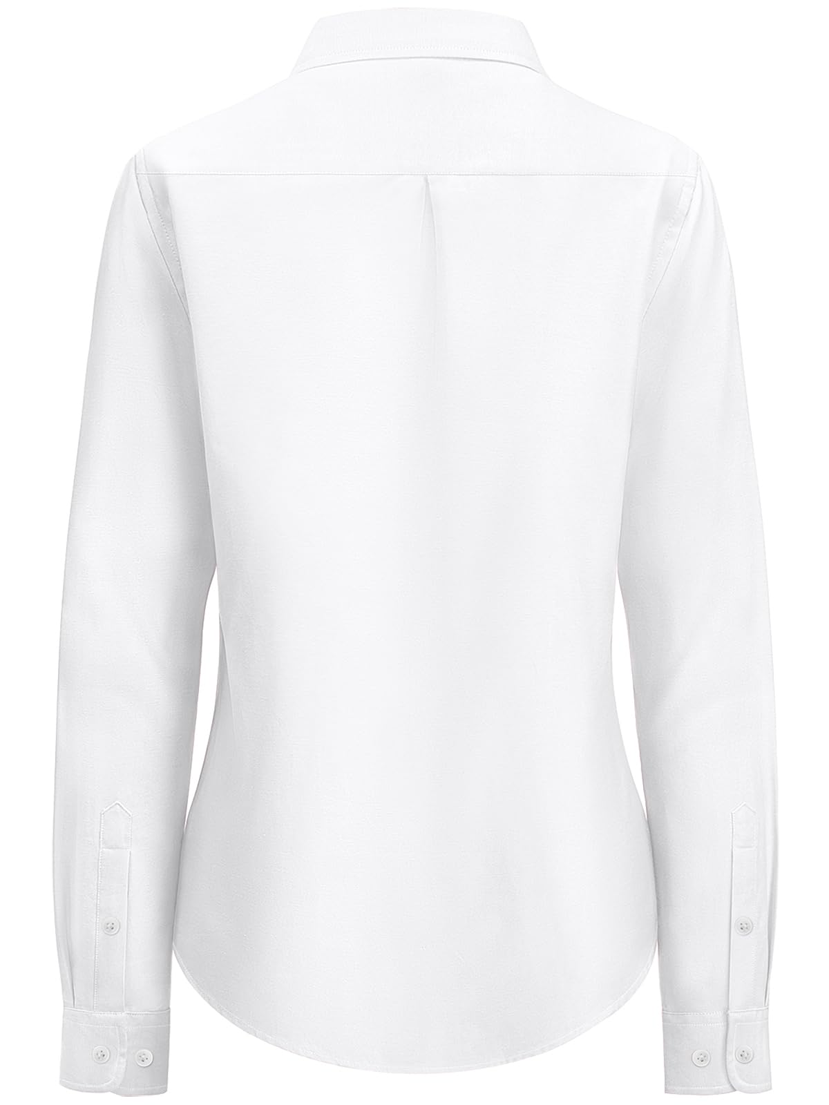 Siliteelon Women's Fitted Button Down Oxford Shirt - 100% Cotton Long Sleeve Collared Dress Shirt Wrinkle Free Blouse Top for Office, Business & Casual Wear