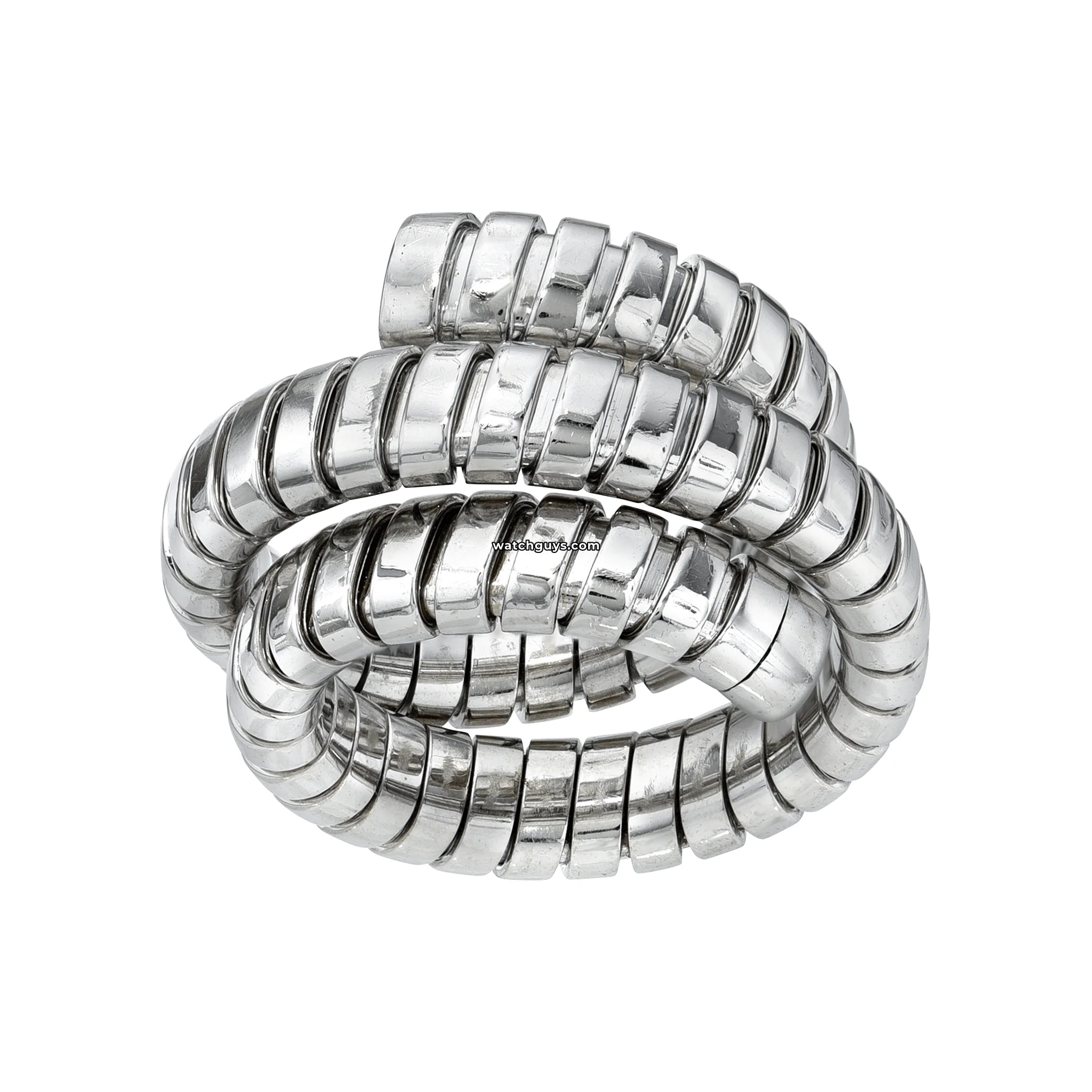Bvlgari Spiga Ring 18K White Gold Size 8 - Luxury Italian Jewelry for Women, Perfect for Weddings, Anniversaries & Special Occasions