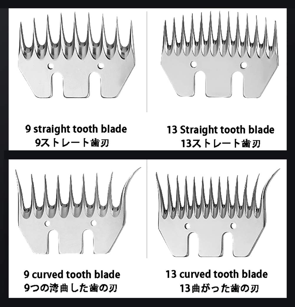 Professional 1200W Livestock Electric Clipper - 6-Speed Adjustable Wool Shears for Sheep, Cattle & Horses - US/UK/EU/JP Plug - Includes 13 Curved & 9 Straight Tooth Blades - Perfect for Farm Shearing, Grooming & Animal Care