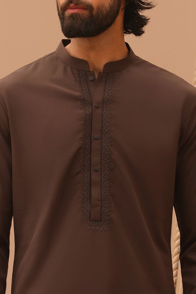 Stylish Blended Brown Kurta Trouser by J. Junaid Jamshed - Perfect for Eid, Weddings & Casual Wear