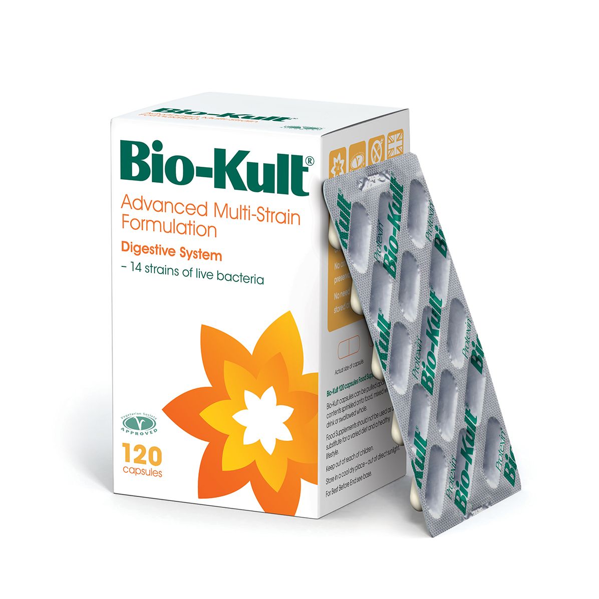 Bio Kult Advanced Multi Strain Probiotic 120 Capsules - Supports Digestive & Immune Health - Daily Gut & Immune Support Supplement for Adults