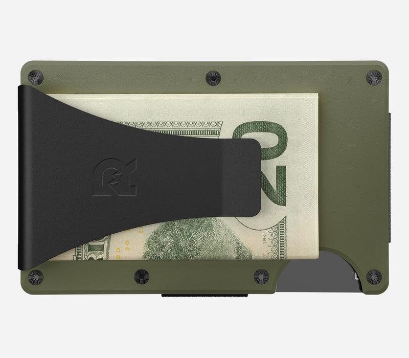 Slim Matte Olive Aluminum Money Clip Wallet - Minimalist RFID Blocking Design for Men & Women | Perfect for Travel, Everyday Carry & Gift Giving