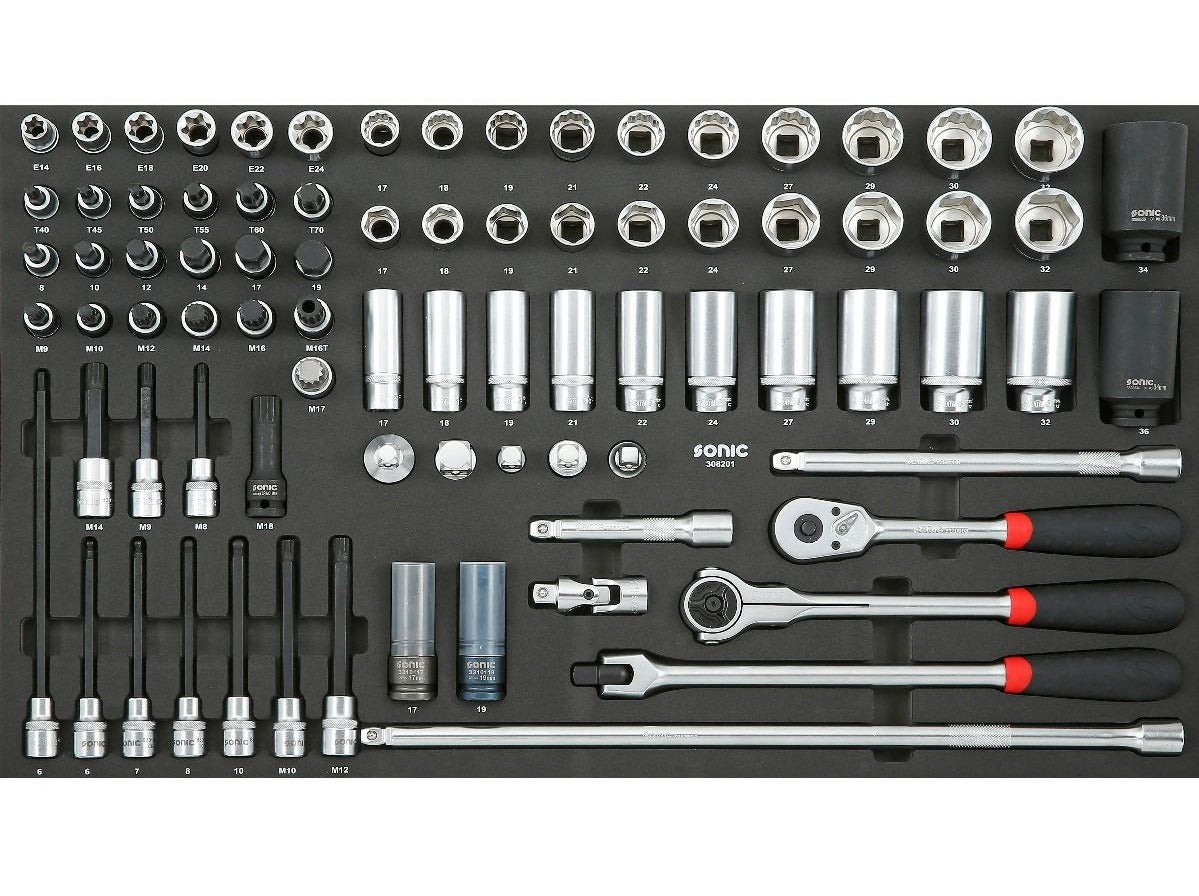Sonic Foam System Combination Set - 82 Pieces (34 Large) for Professional Car Detailing & Auto Cleaning - Perfect for Car Wash, Detailing Kits & Auto Care Enthusiasts