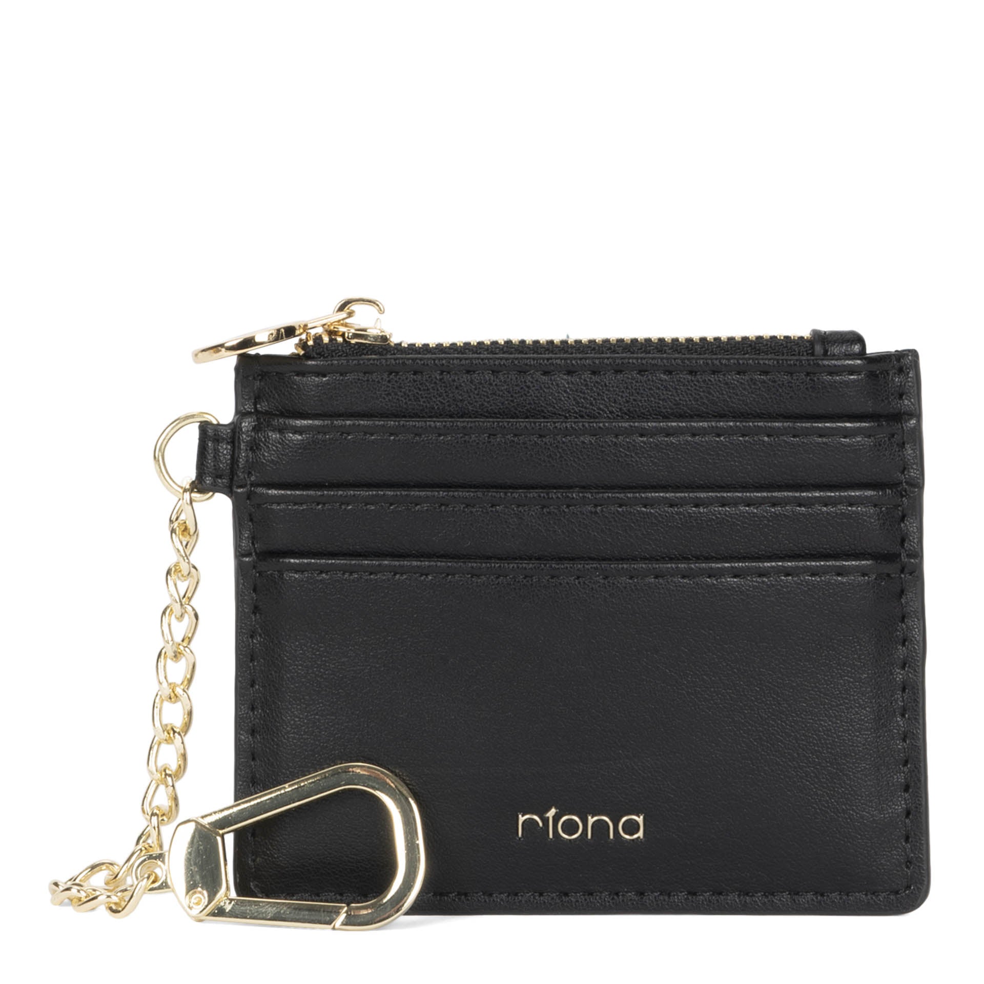 Riona Winnie Smooth RFID Blocking Keychain Credit Card Holder - Red | Compact & Secure Wallet for Travel, Shopping & Everyday Use