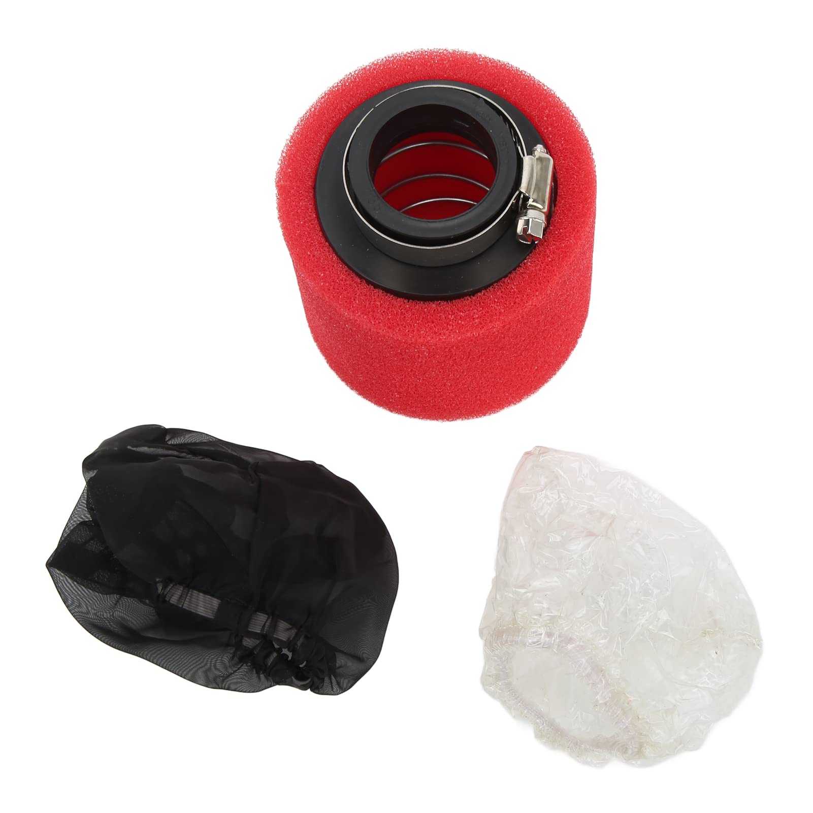 38mm Universal Motorcycle Air Filter Cleaner - Plastic Scooter Air Cleaner for 50cc-200cc ATV, Dirt Bike & Motorbike (Red) - Improves Engine Performance & Airflow for Off-Road Adventures