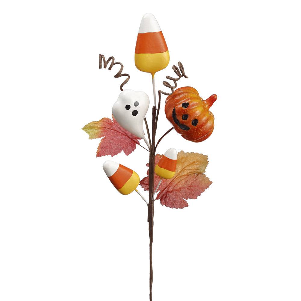 Halloween Jack O Lantern & Ghost Stem Picks - Pack of 12 (Orange & White) - Perfect for Pumpkin Decorations, Party Favors & Spooky Centerpieces