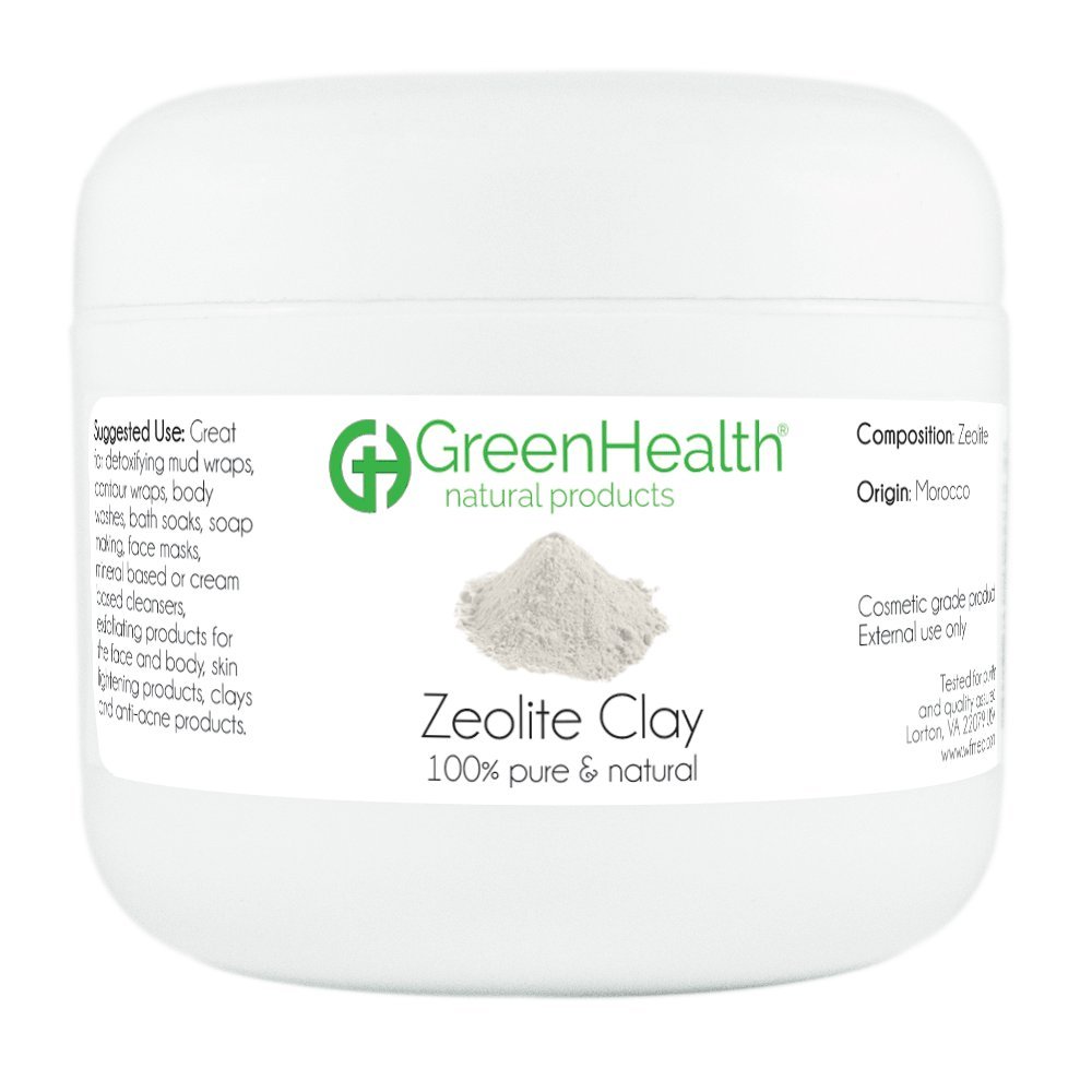 GreenHealth - 100% Pure Natural Zeolite Clay Powder (3OZ) - Detox, Skin Care & Facial Mask for Radiant Complexion