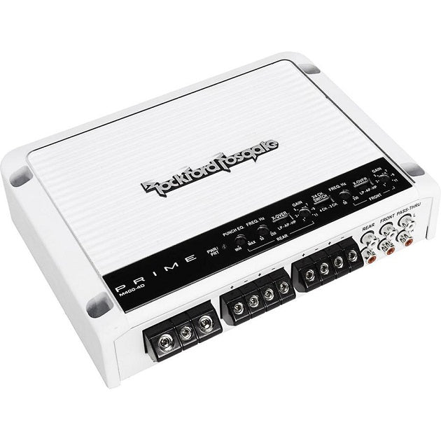 Rockford Fosgate M400-4D Marine Amplifier - 400W 4-Channel Waterproof Boat Audio System for Boats, Yachts & Marine Vehicles - Perfect for Outdoor Water Sports & Fishing Adventures