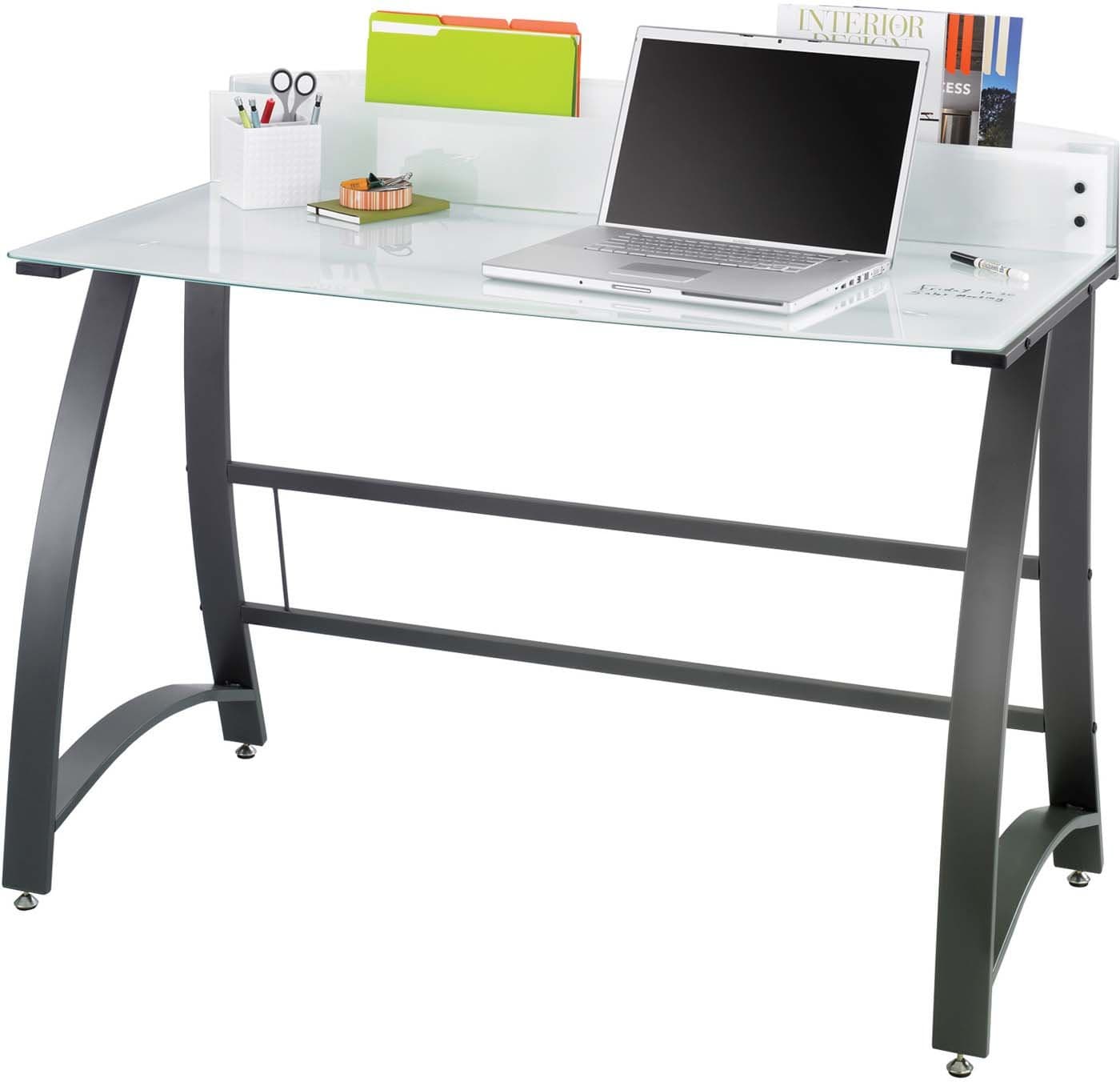 Xpressions™ 47-Inch Tempered Glass Computer Desk - Modern Home Office Desk with Durable Glass Top [1938TG] - Perfect for Work, Study, and Gaming Setup