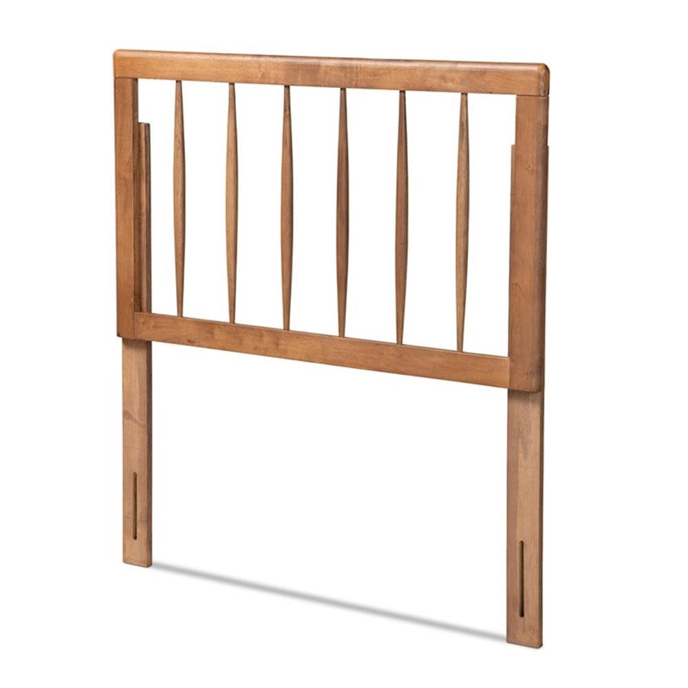 BOWERY HILL Modern Rubber Wood Twin Size Headboard in Walnut - Solid Wood Bed Frame Headboard for Kids, Teens & Guest Rooms - Perfect for Bedroom Decor & Space Saving Solutions