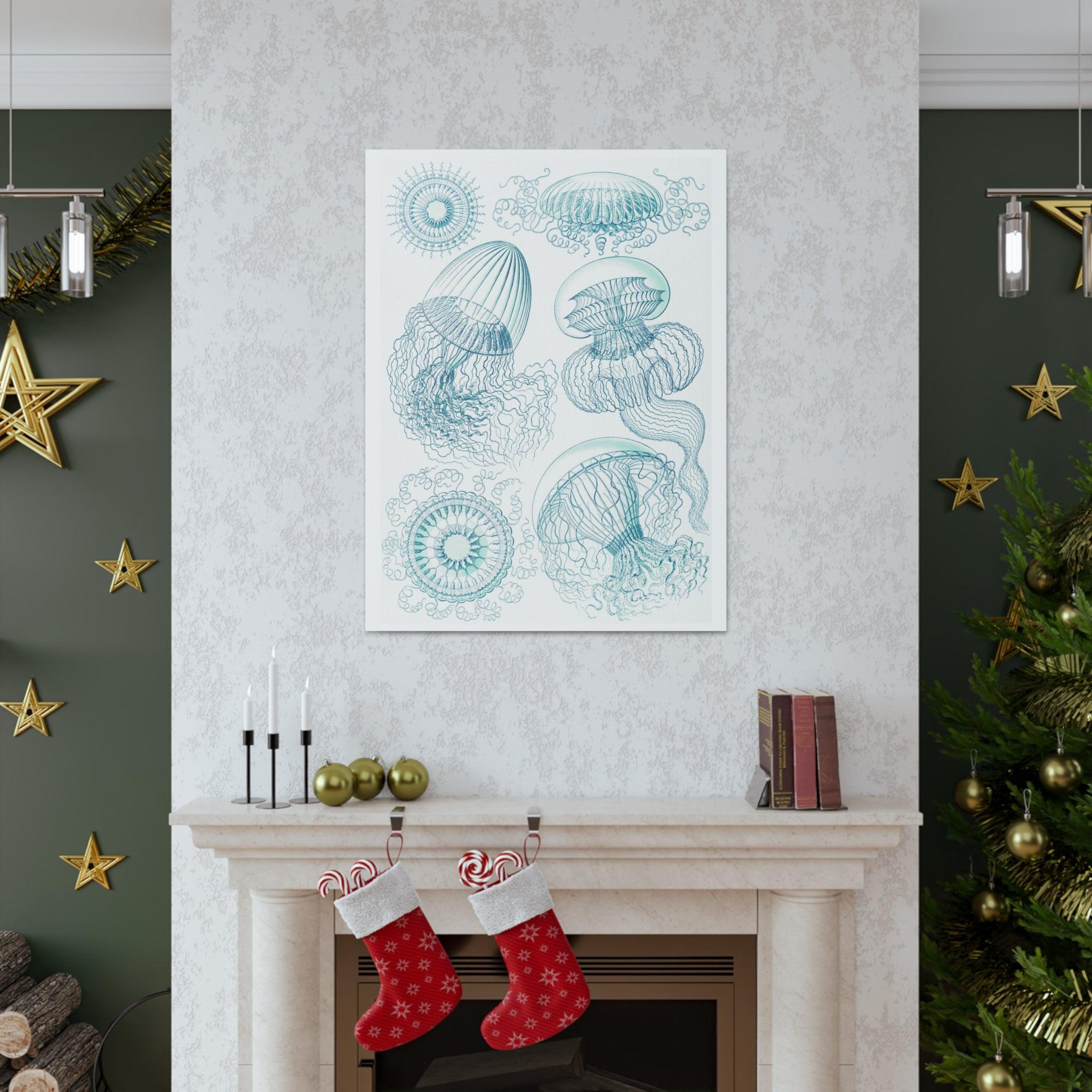 Leptomedusae Faltenquallen by Ernst Haeckel - Premium Canvas Art Print | Vintage Marine Biology Wall Decor for Home, Office & Classroom