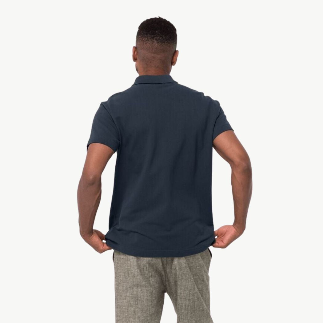 Jack Wolfskin Essential Men's Polo Shirt - Breathable Quick-Dry Performance Top for Hiking, Golf & Outdoor Activities