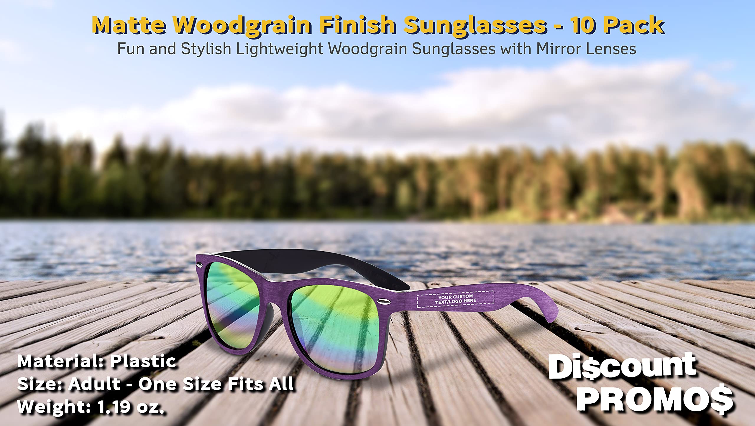 Stylish Matte Woodgrain Finish Sunglasses for Men & Women - UV Protection Polarized Shades - Perfect for Outdoor Activities, Beach, Driving & Fashion