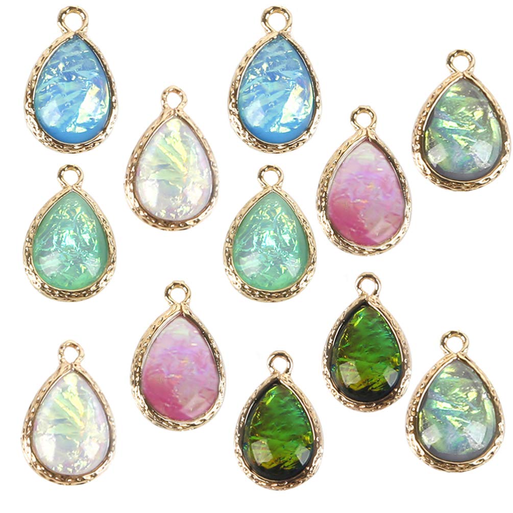 EXCEART 12pcs Water Drop Pendant Charms - Drop Shape Jewelry Making Supplies for DIY Earrings, Necklaces & Bracelets - Perfect for Crafting, Gifts & Fashion Accessories