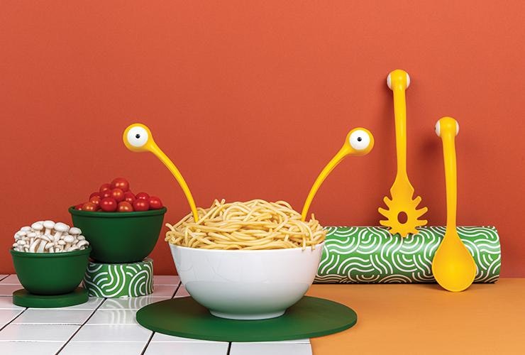Fun Pasta Monsters & Salad Server Set - 2-Piece Kitchen Utensil Set for Pasta & Salad Serving - Perfect for Family Dinners & Parties