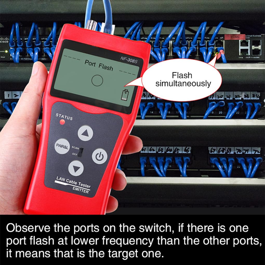 3-Piece LCD Ethernet Cable Tester Set - Network Wire Tracker for Home & Office Use