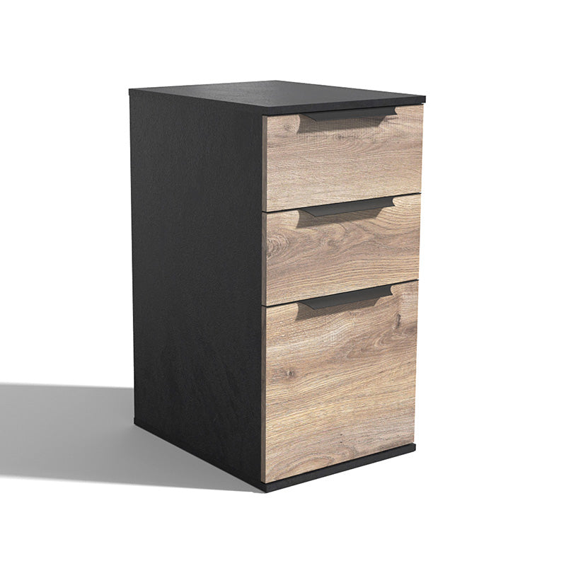 TRIBECA 3-Drawer File Cabinet - Warm Oak & Black Office Storage Organizer for Documents, Files & Supplies | Perfect for Home Office, Workspace & Business Organization