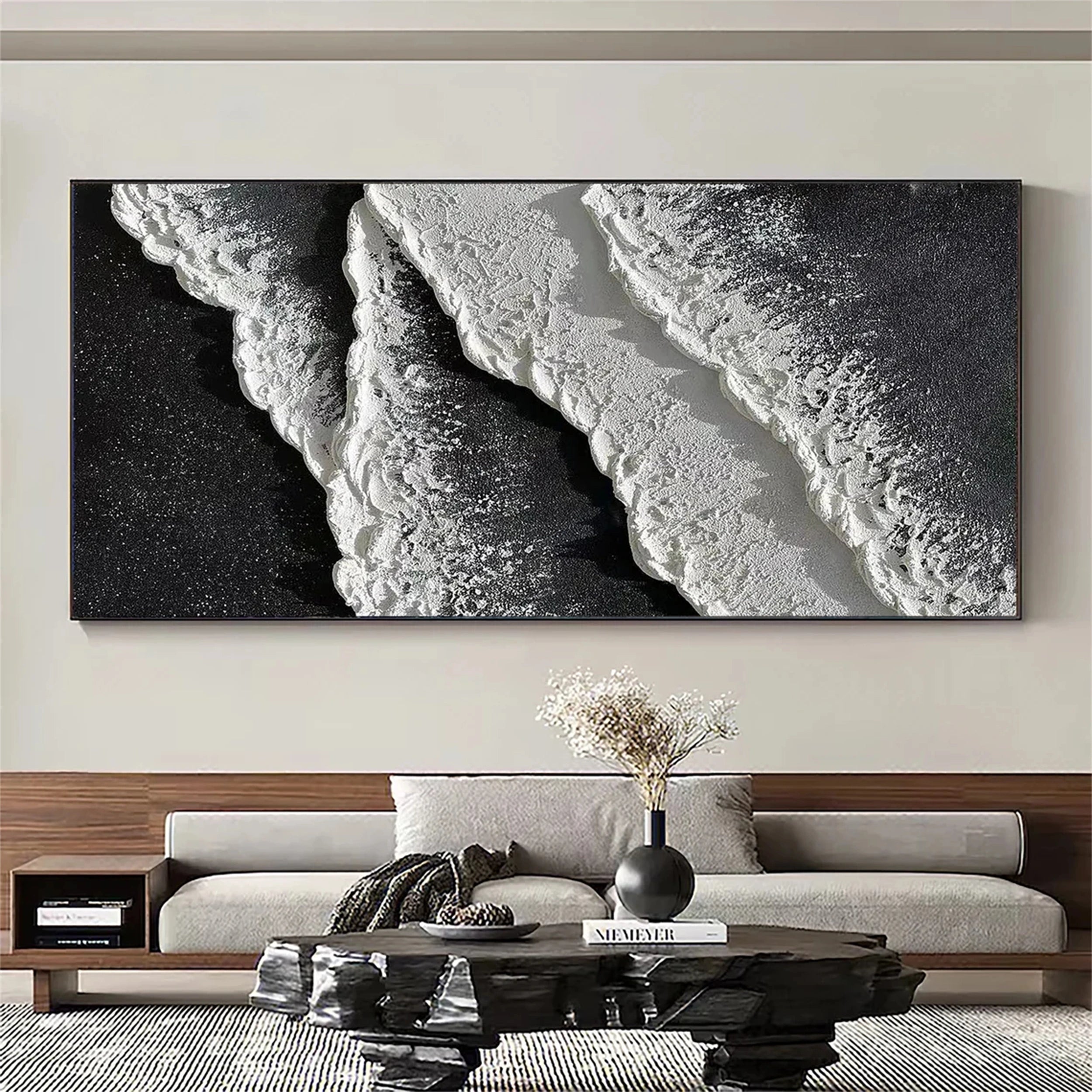 Ocean and Sky Painting #OS 089 - Handmade Canvas Wall Art for Home & Office Decor - Perfect for Living Room, Bedroom, or Office
