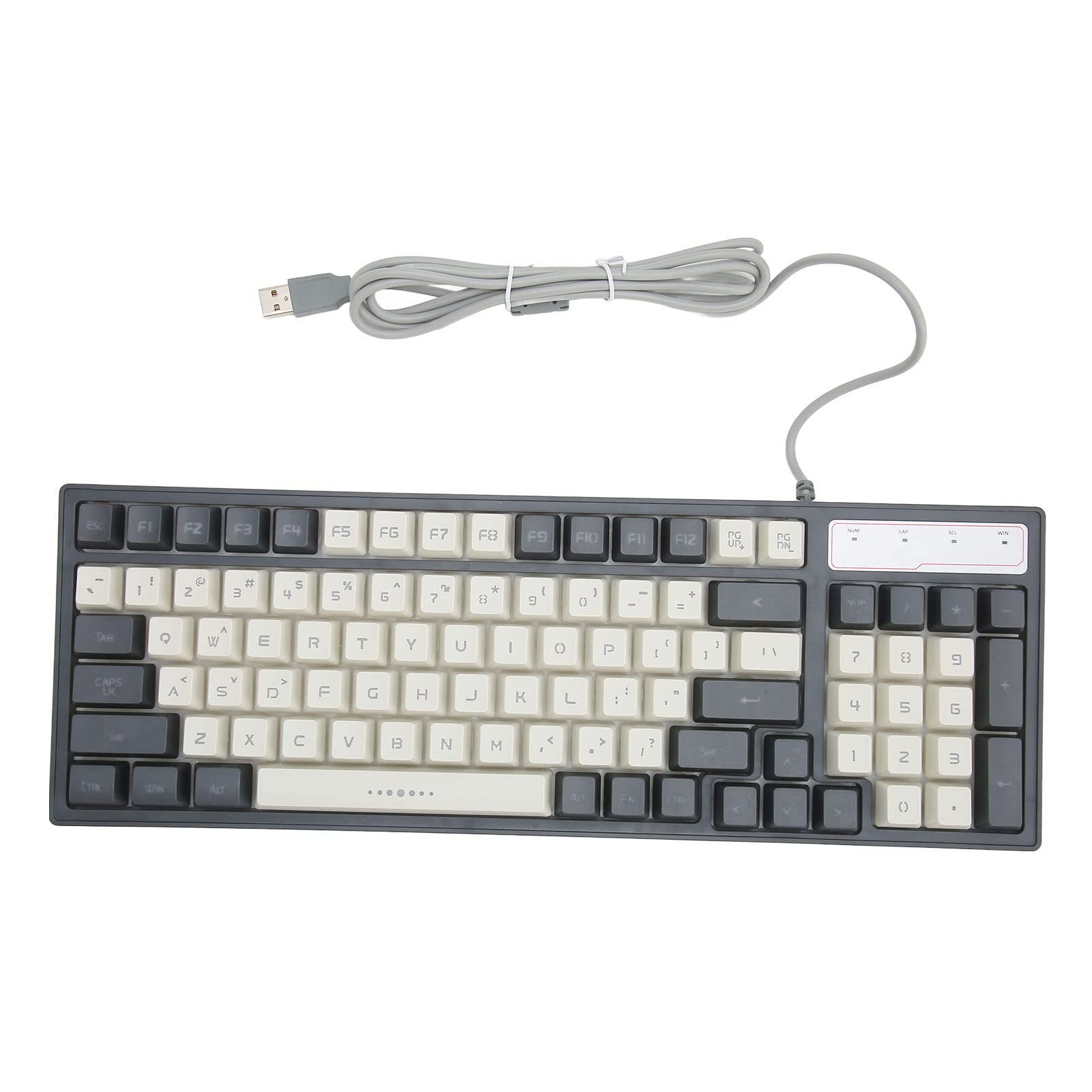 Denash 96-Key Wired Mechanical Gaming Keyboard with Adjustable RGB Backlit, Waterproof Design, Full N-Key Rollover & 12 Multimedia Keys - Perfect for PC Gaming, Office Work & Typing Enthusiasts