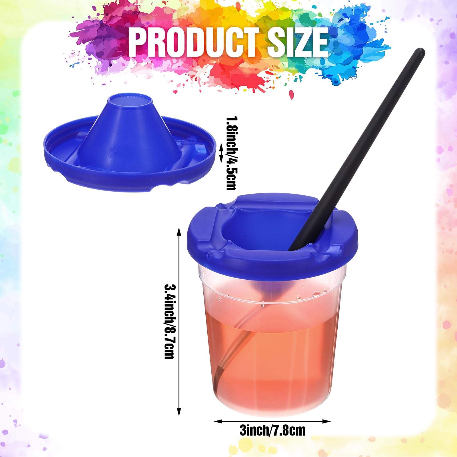 10 Pack Large Capacity Paint Mixing Cups with Lids - Reusable Spill Proof Paint Containers for Artists & DIY Projects - Perfect for Classroom Art Supplies, Craft Kits & Watercolor Painting