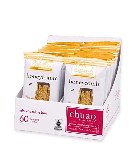 Chuao Chocolatier Honeycomb Dark Chocolate Mini Bars - Gourmet Natural Honey Infused Chocolate, No Preservatives | 24-Pack Individually Wrapped Mini Bars | Perfect for Gift Baskets, Corporate Gifts, Thank You Presents, Care Packages & Holiday Treats | Dark Chocolate Snacks for Office, Parties & Special Occasions