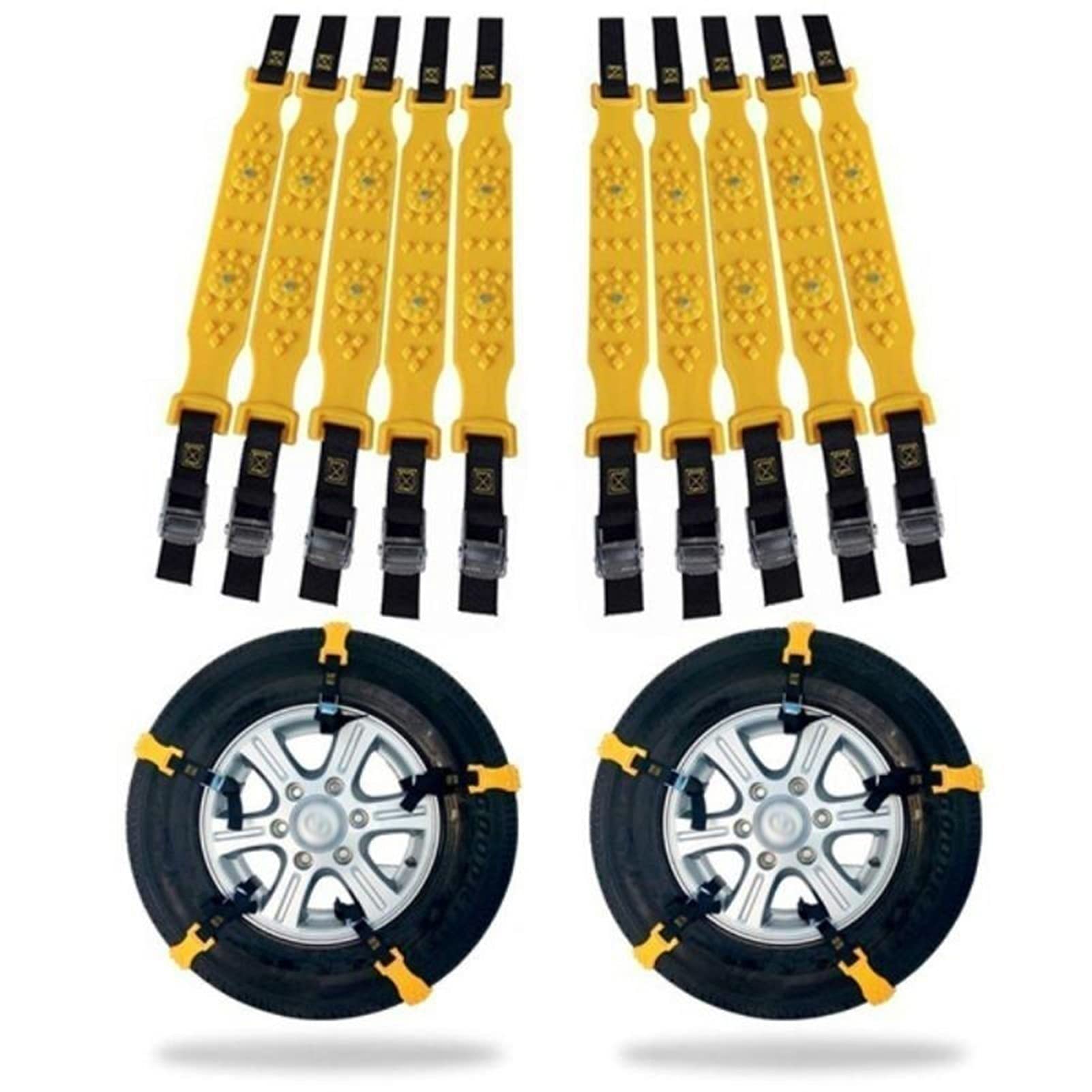 BMW 4 Series F32 (2014-Present) 10-Piece Car Tire Snow Chains - Heavy Duty Anti-Skid Winter Traction Belt for Snow & Ice - Perfect for Mountain Driving & Extreme Winter Conditions