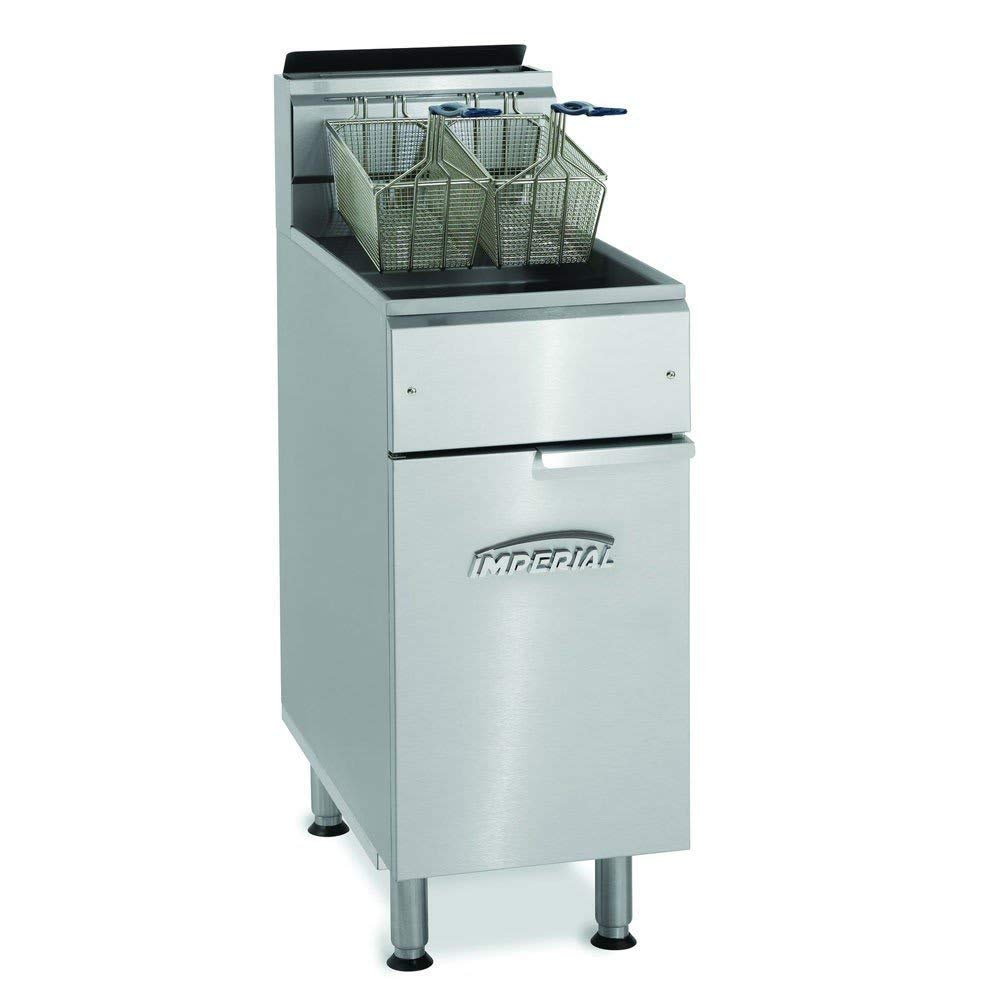 Imperial IFS-40-OP Commercial Gas Fryer - 40 lb Stainless Steel Open Pot Natural Gas Deep Fryer for Restaurants, Food Trucks & Catering Businesses