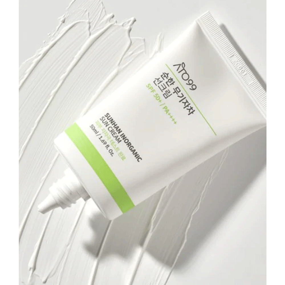 ATO99 Sunhan Inorganic Sunscreen SPF50+ PA+++ 50ml - Mineral Sun Cream for Face & Body, Water-Resistant, Non-Greasy Formula - Perfect for Beach, Outdoor Sports & Daily Sun Protection