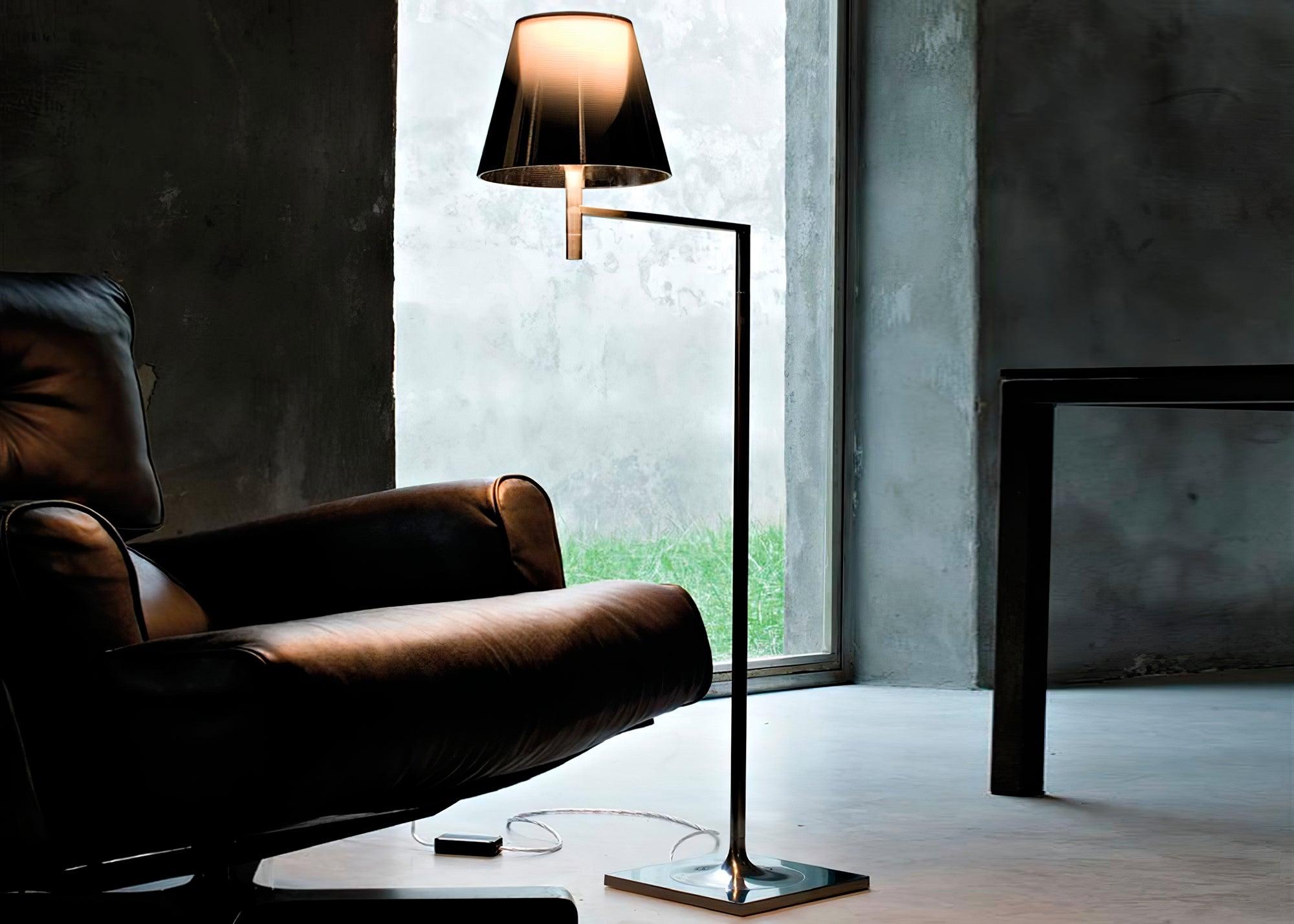 Chrome Prism Bending Floor Lamp - Modern Adjustable LED Standing Light for Living Room, Bedroom & Office Decor - Perfect for Reading, Relaxing & Ambient Lighting